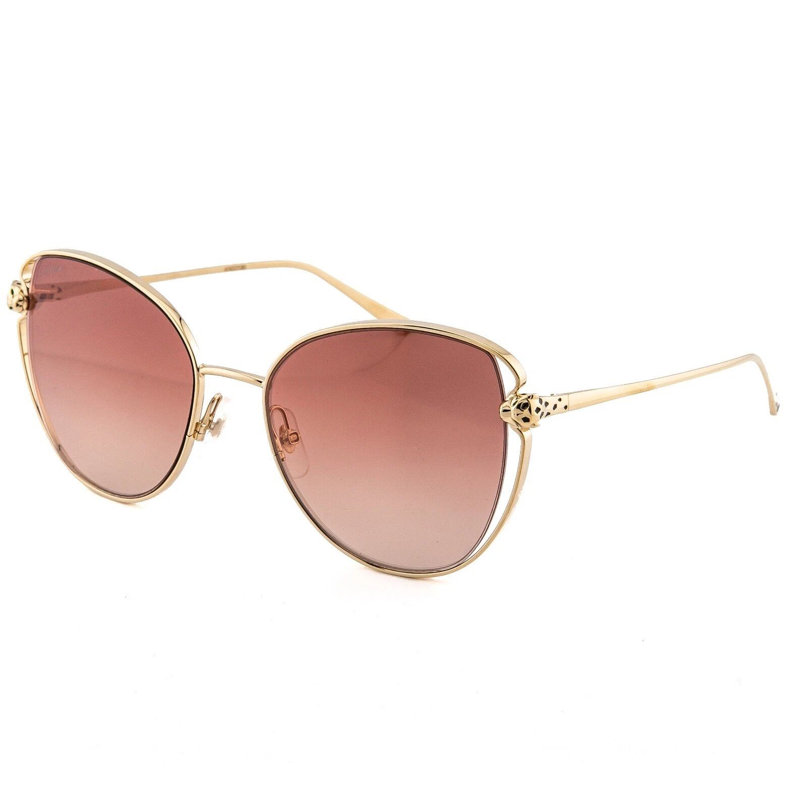 Cartier CARTIER PANTHERE Head CT0236 Gold Mirrored Sunglasses 0236 Size ONE SIZE - 4 Thumbnail