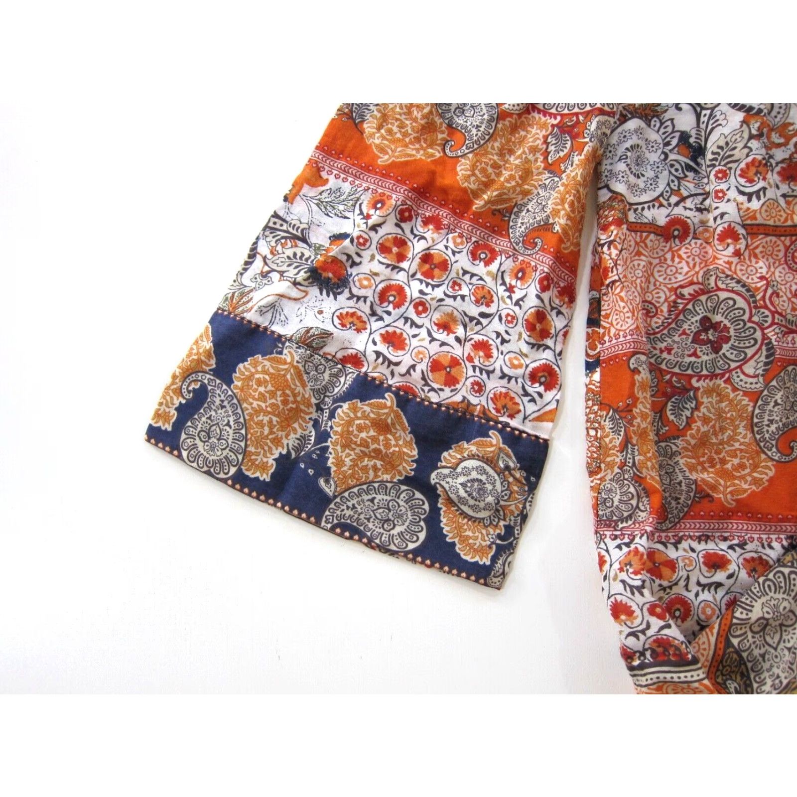 Massimo Dutti Massimo Dutti Cotton Orange Floral Lightweight 3/4 Sleeve Tunic Blouse 4 Womens Blouse Size S / US 4 / IT 40 - 5 Thumbnail