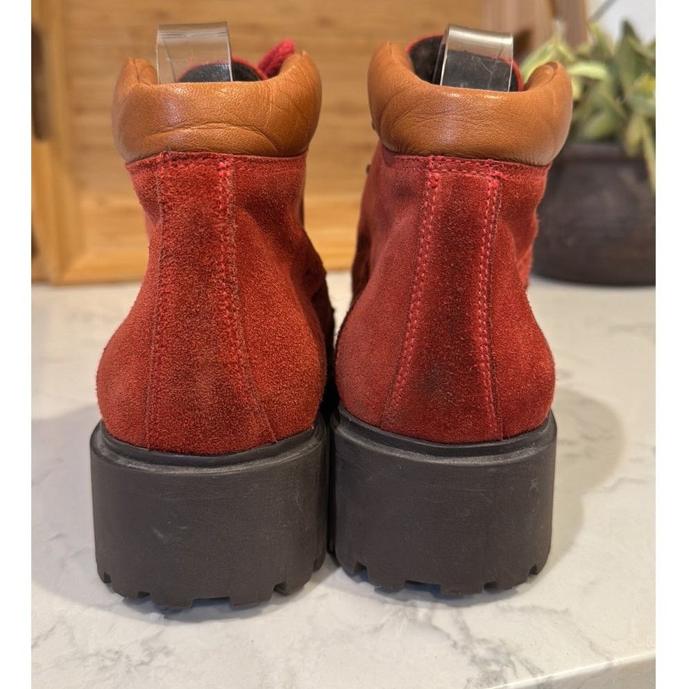 Other Alp Trend Red Leather trim Suede Ankle Boots Sherpa lined Size US 8.5 / IT 38.5 - 5 Thumbnail