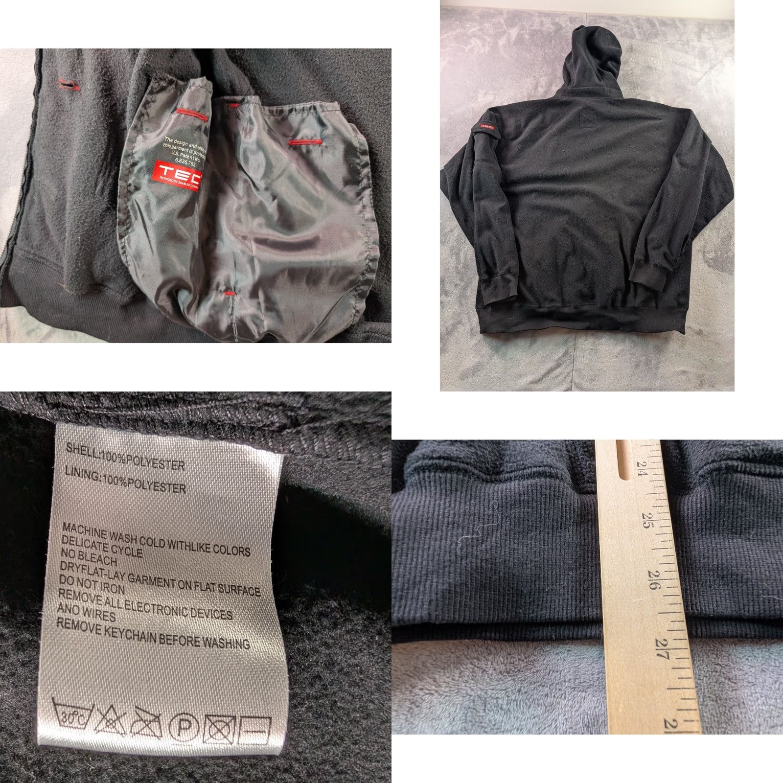 Vintage SCOTTEVEST Hoodie Black Full Zip Fleece Multi Pocket Tech Travel Jacket Men's L Size US L / EU 52-54 / 3 - 8 Thumbnail