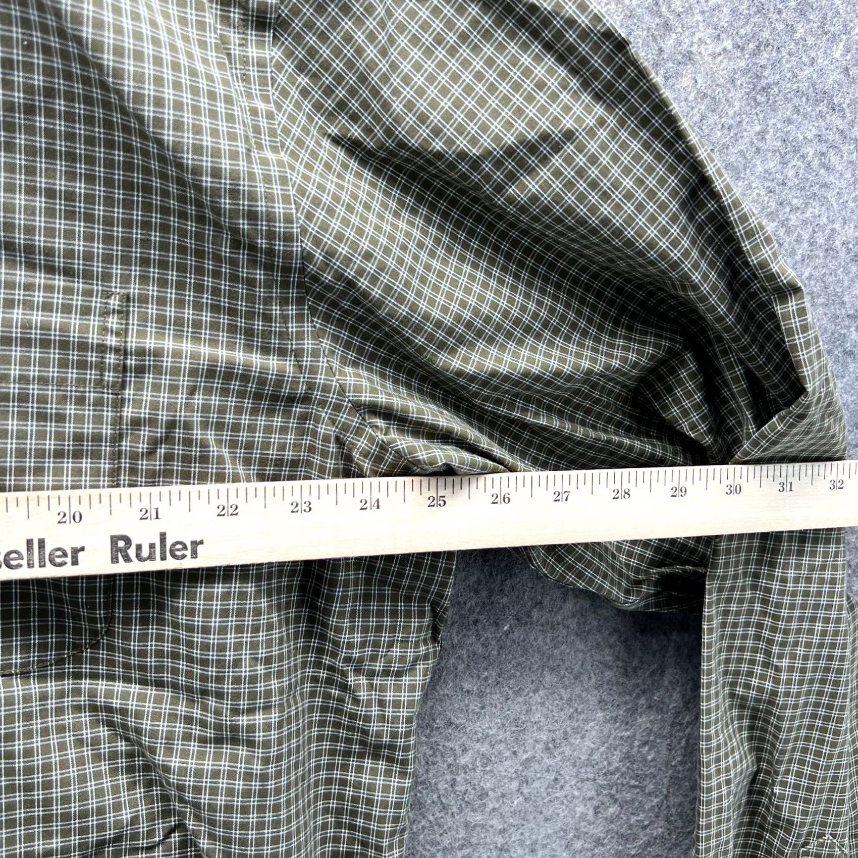 Eddie Bauer Eddie Bauer Shirt Men LT Olive Green Casual Button Down Relaxed Windowpane Cotton Long Sleeve Cap/Collar 50 in Chest Big & Tall Size US L / EU 52-54 / 3 - 3 Thumbnail