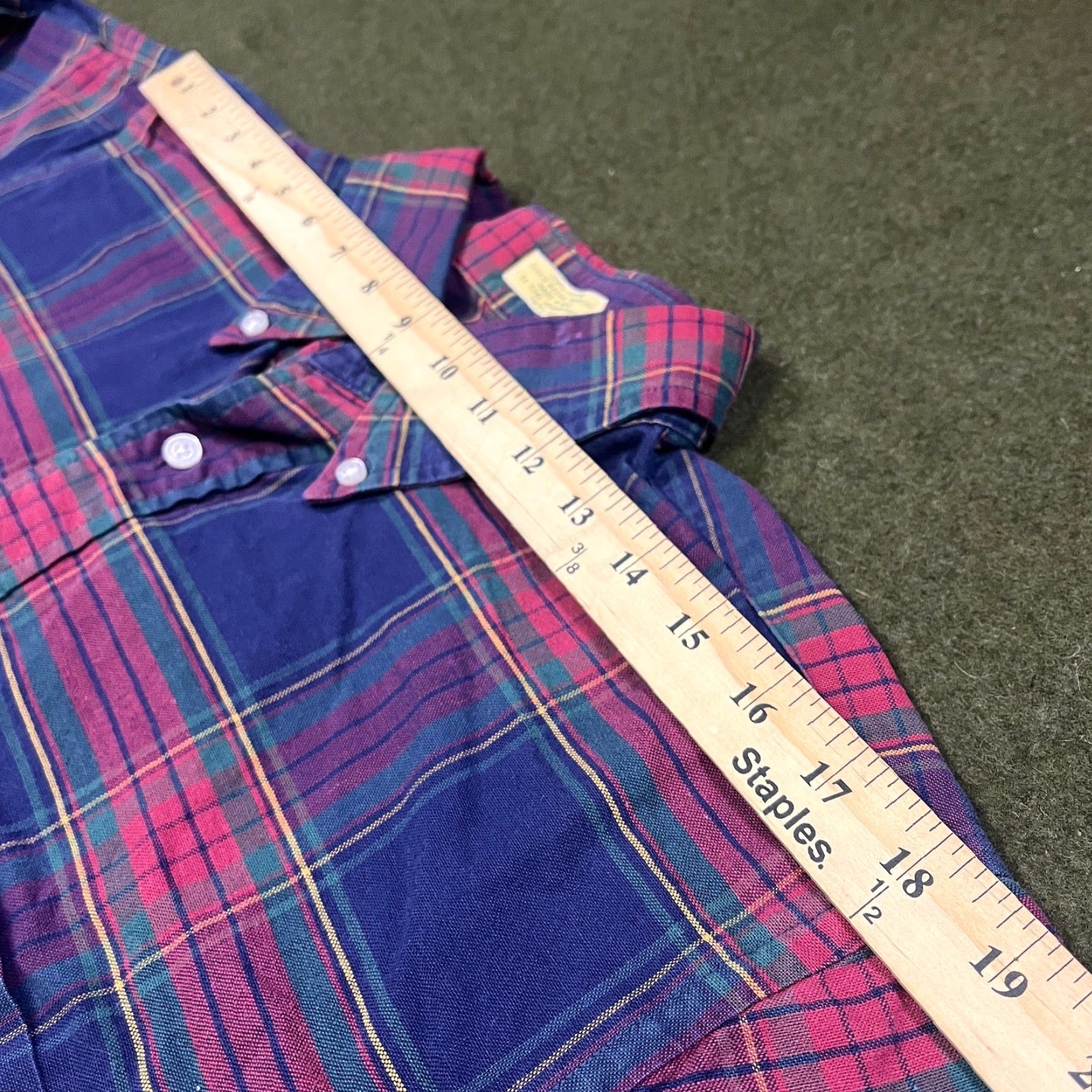 Vintage VINTAGE L.L Bean Shirt Mens 16.5 Large Red Blue Tartan Plaid Button Up USA Made Size US XL / EU 56 / 4 - 2 Thumbnail