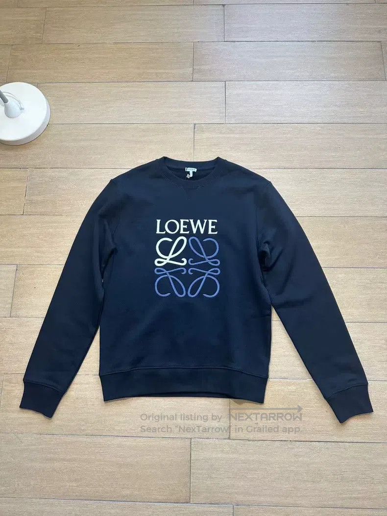 Loewe Loewe Cotton Round Neck Letter Embroidered Sweatshirt Size S / US 4 / IT 40 - 1 Thumbnail