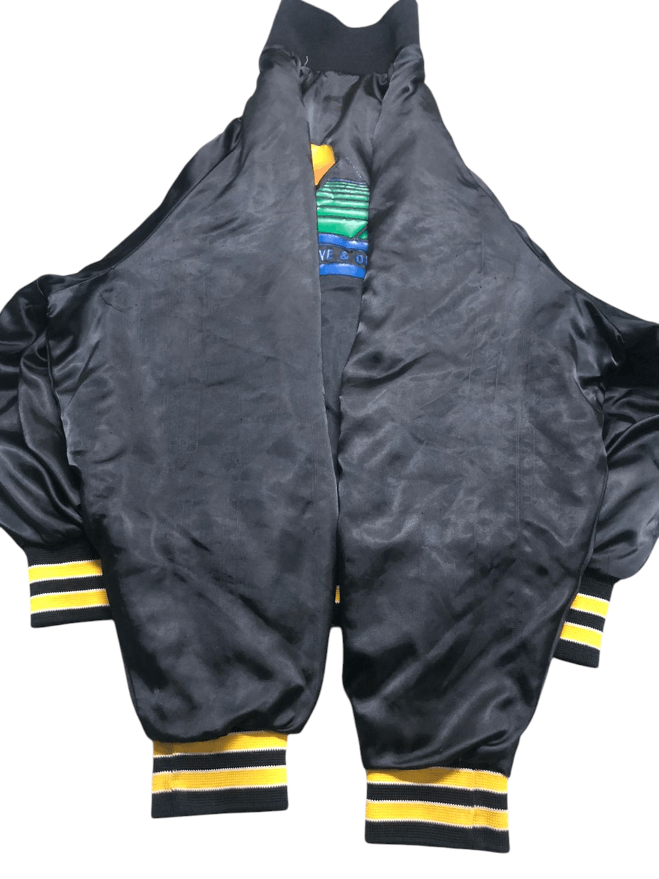 Vintage Vintage 80s Aristo Jac Sattin Bomber Jacket Distressed Size US L / EU 52-54 / 3 - 13 Thumbnail