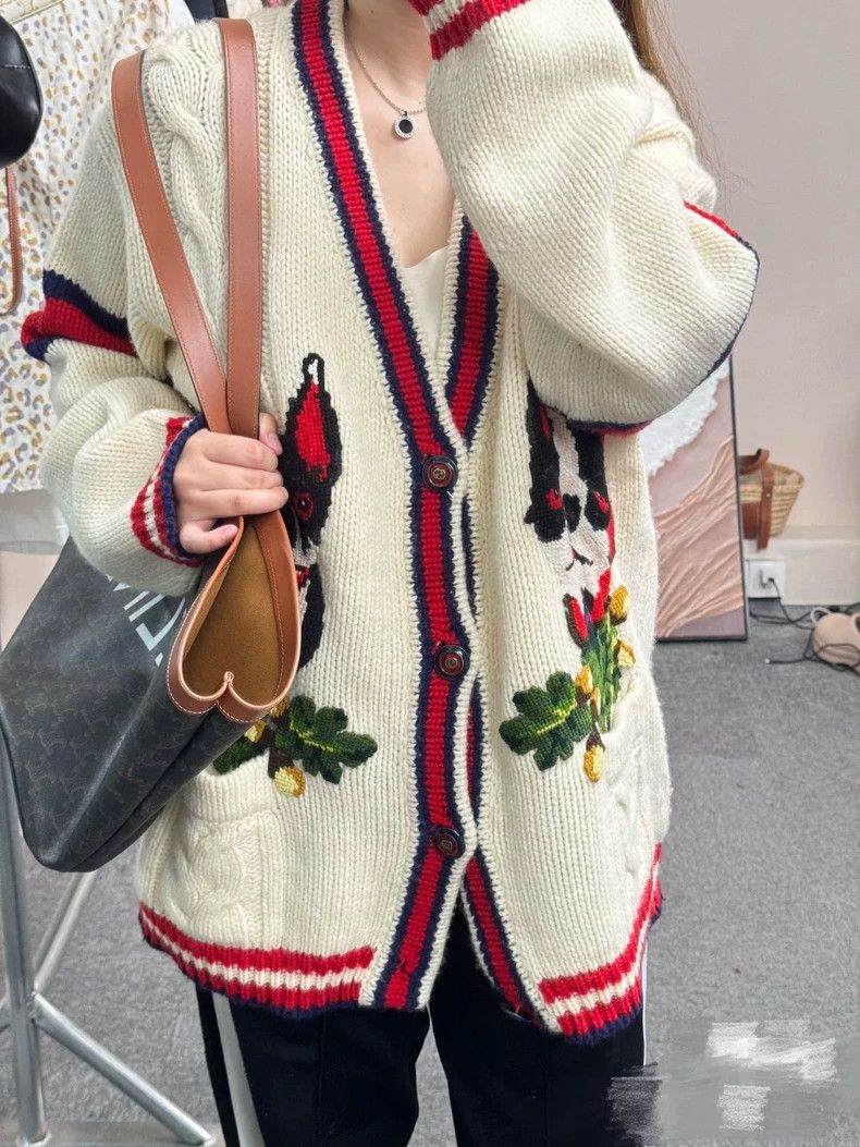 Gucci Gucci Beige knitted cardigan jacket 2502-Nextarrow Size US XS / EU 42 / 0 - 8 Thumbnail