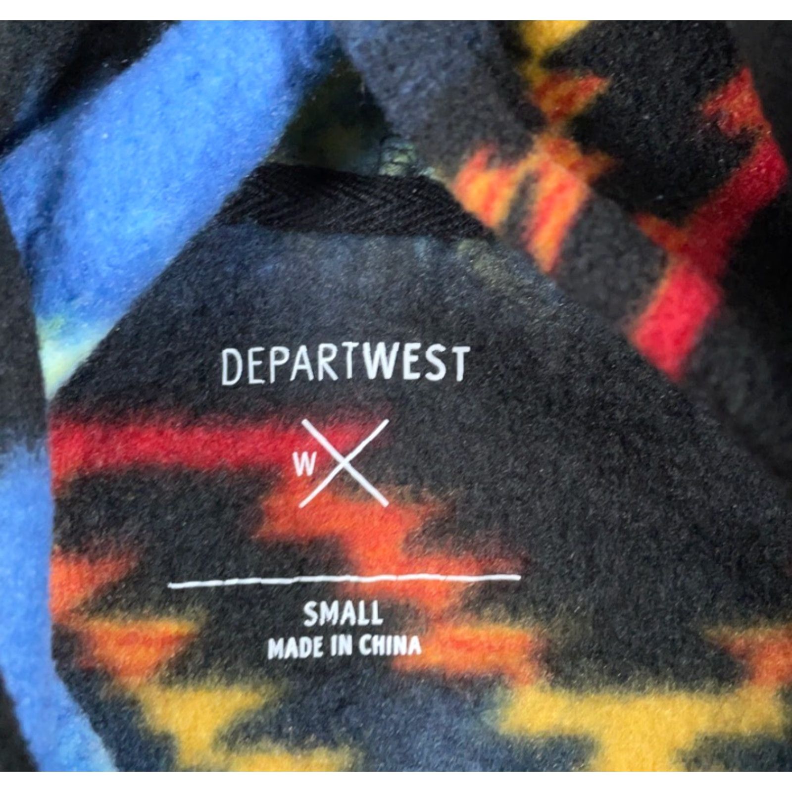 Vintage Departwest Hoodie Adult Small Black Orange Fleece Geometric Aztec Pattern Retro Size US S / EU 44-46 / 1 - 3 Thumbnail