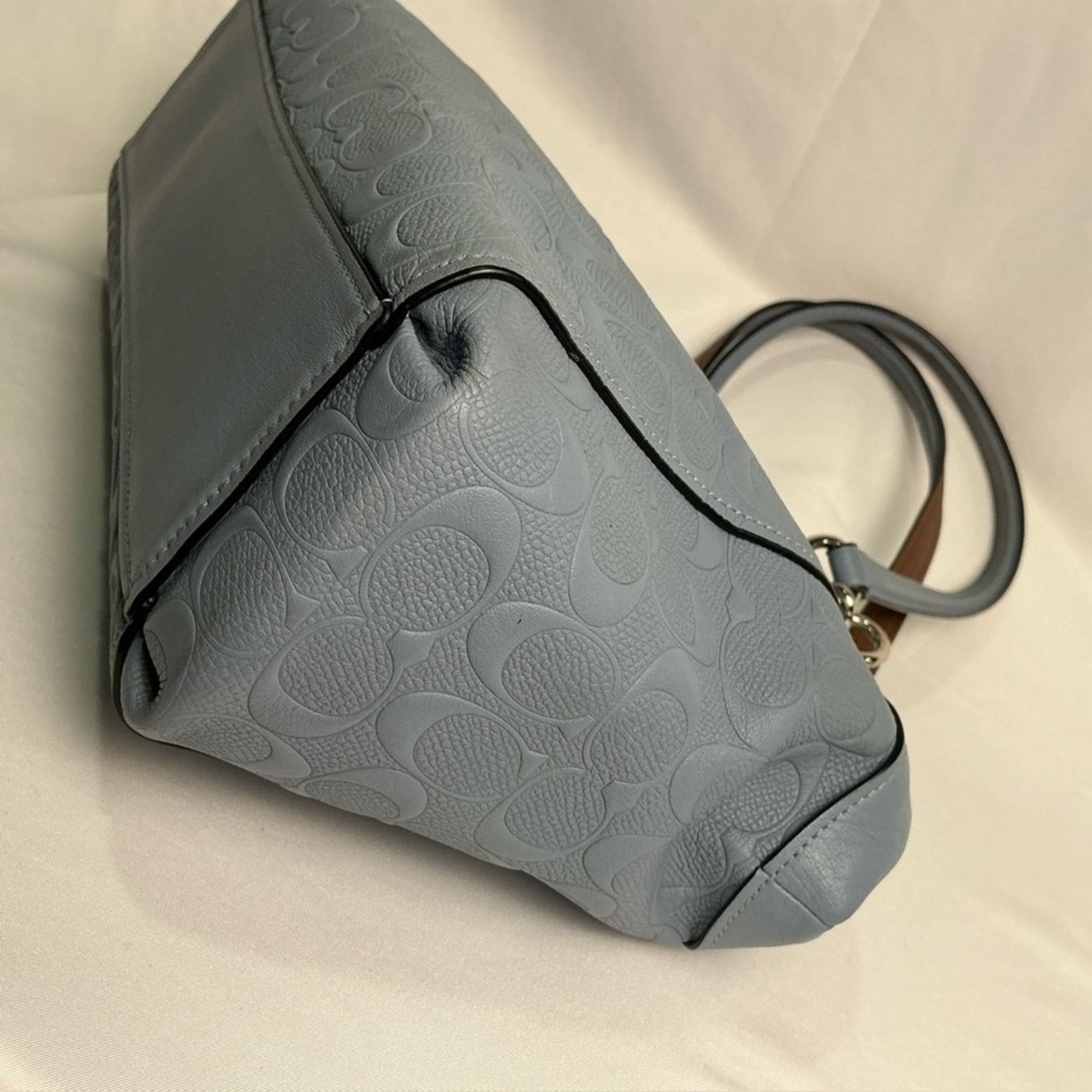 Coach Coach Lt Blue Signature Leather Mini Brooke Carryall Satchel Size ONE SIZE - 7 Thumbnail