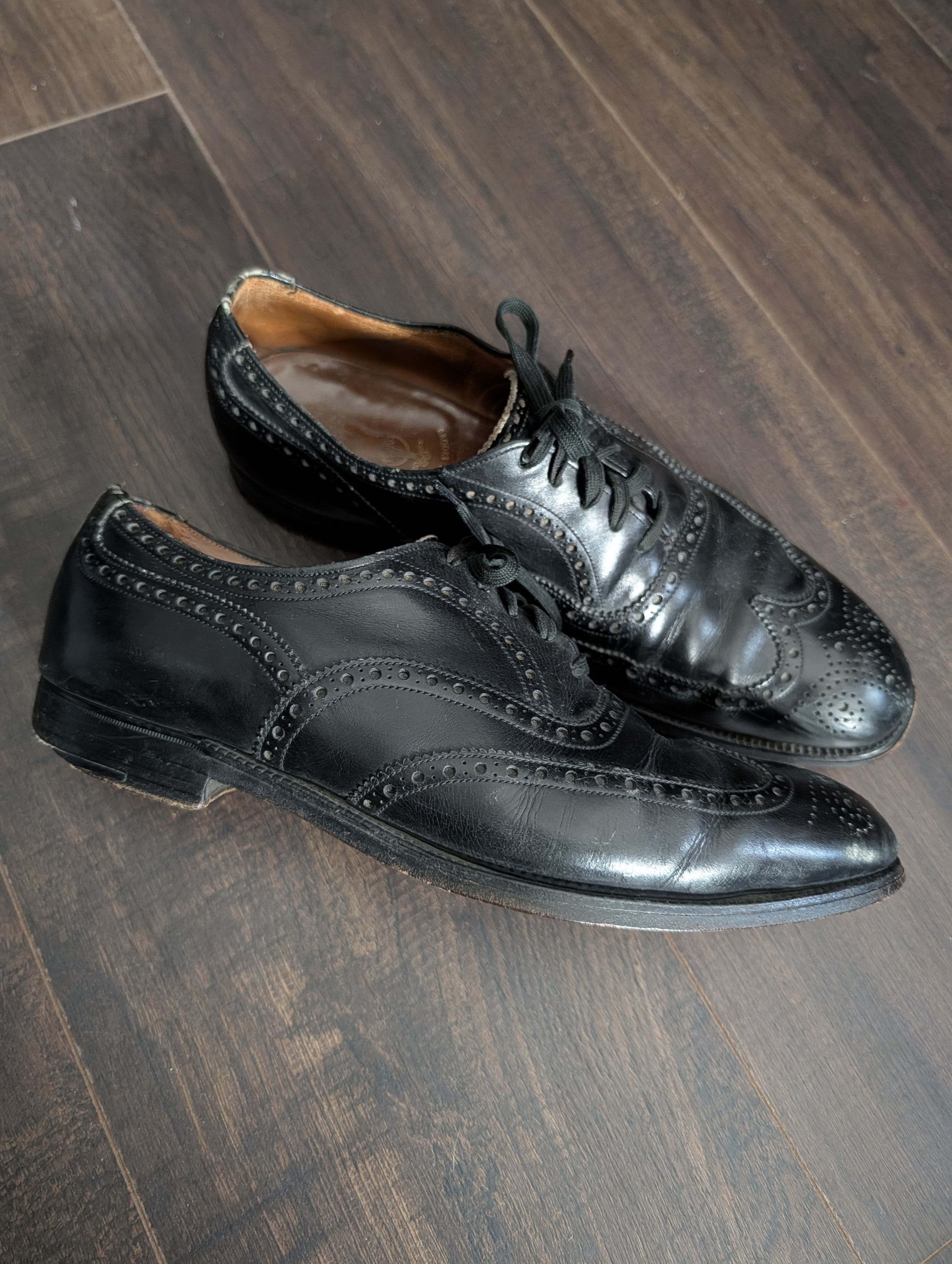 Brooks Brothers BROOKS ENGLISH Black leather Oxford wingtip brogues Size US 9.5 / EU 42-43 - 1 Thumbnail