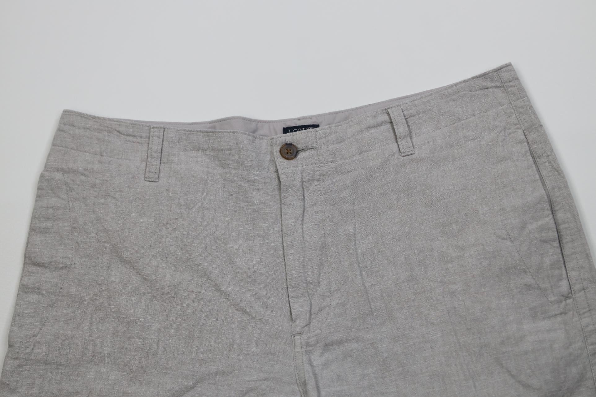 J.Crew Vintage Y2K J Crew Linen Blend Above Knee Chino Shorts Gray Size US 36 / EU 52 - 2 Thumbnail