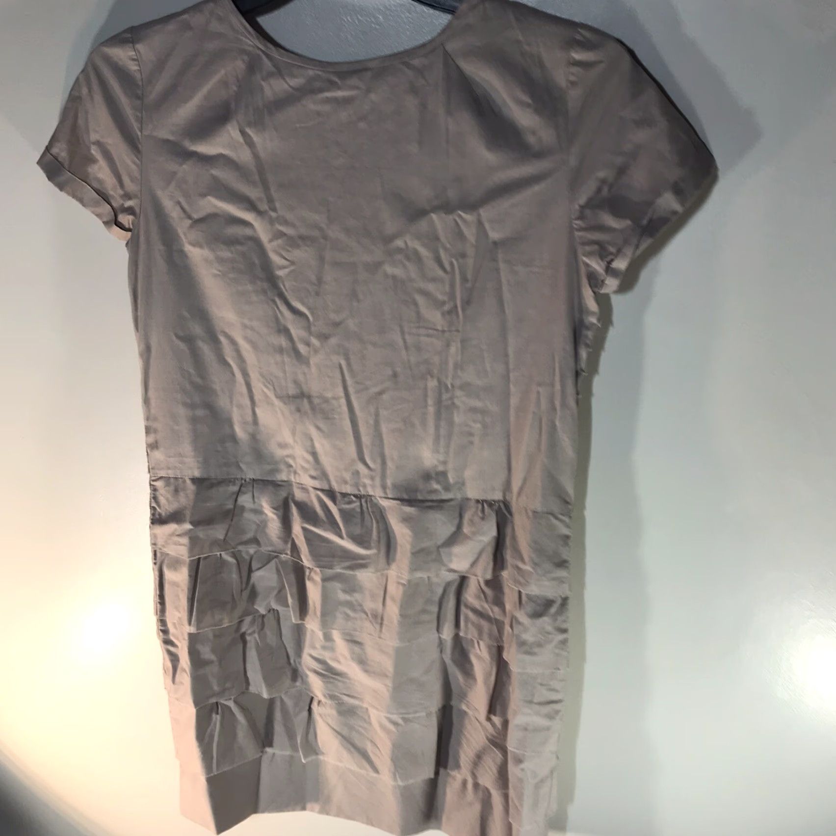 J.Crew J.Crew Women’s Full Ruffle Cotton Dress Size 6 Knee-Length Casual Summer Beige Size M / US 6-8 / IT 42-44 - 3 Thumbnail