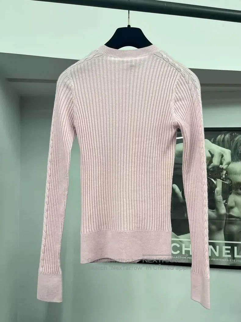 Chanel Chanel Pink cashmere knitted sweater Size XS / US 0-2 / IT 36-38 - 3 Thumbnail