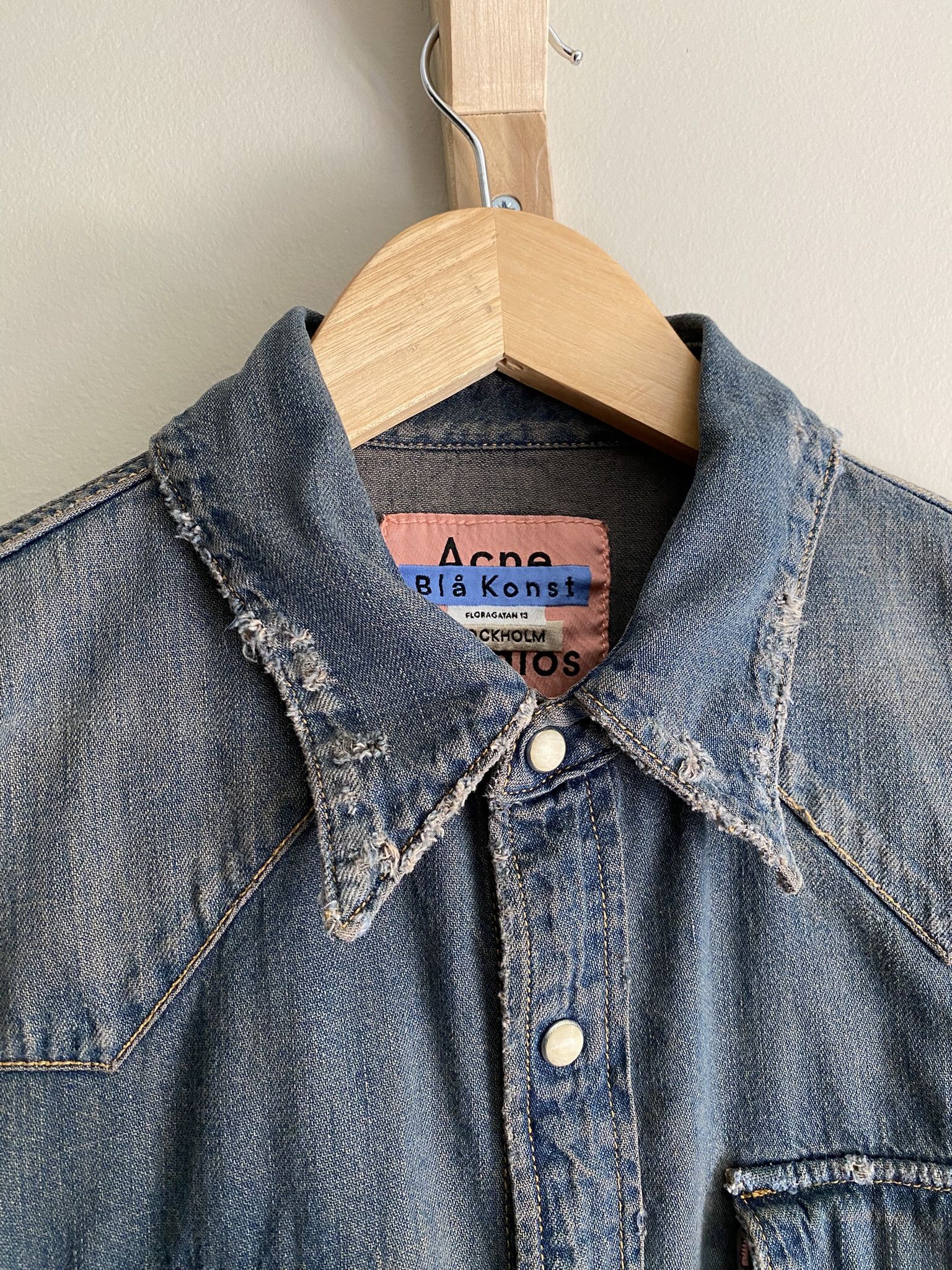 Acne Studios Western Shirt - Worn Clay Blue Denim Size US M / EU 48-50 / 2 - 21 Thumbnail