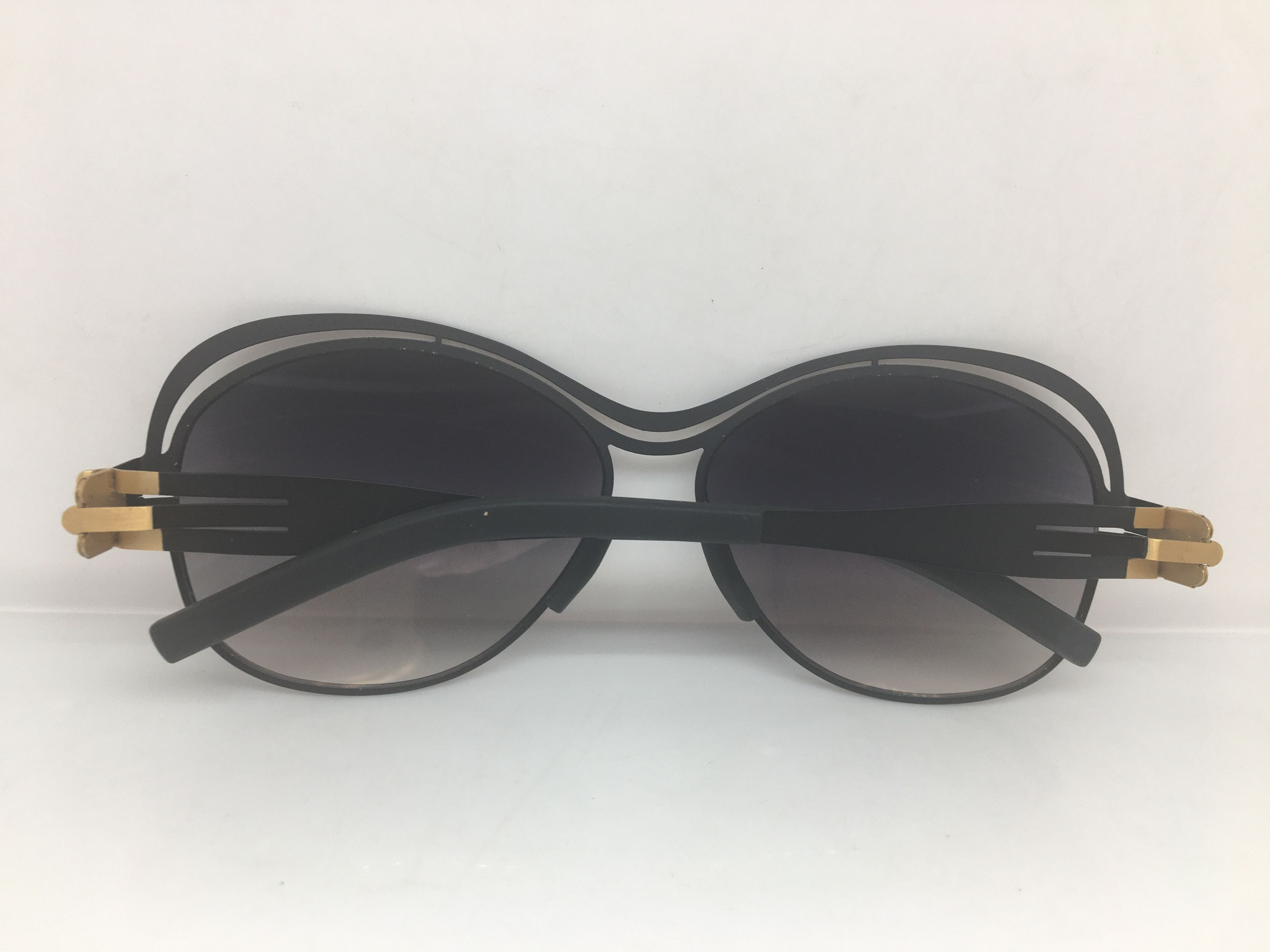 Other Matte Black Gold Alloy Aviator Sunglasses Frame Size ONE SIZE - 6 Thumbnail