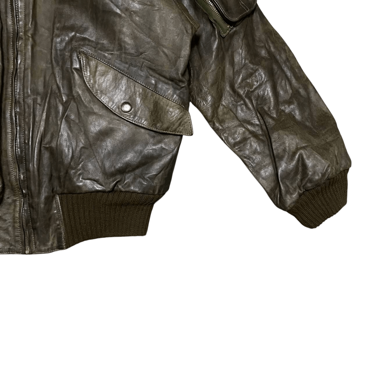 Marithe + Francois Girbaud Vtg 80s Marithe Francois Girbaud Cuirs Leather Bomber Jacket Size US S / EU 44-46 / 1 - 4 Thumbnail