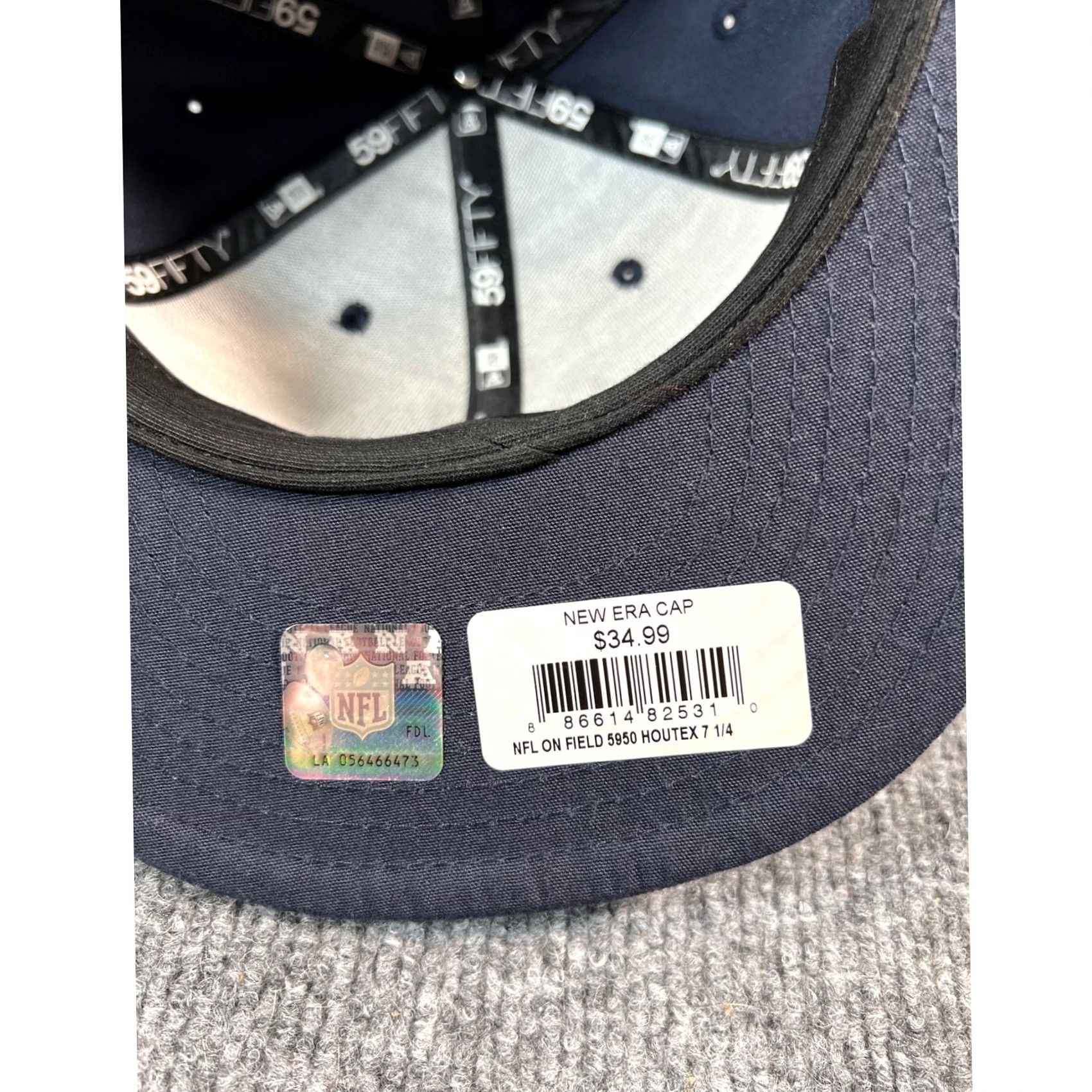 New Era New Era Houston Texans Hat Mens 7 1/4 Navy Blue 59FIFTY NFL On Field Fitted Cap Size ONE SIZE - 6 Thumbnail