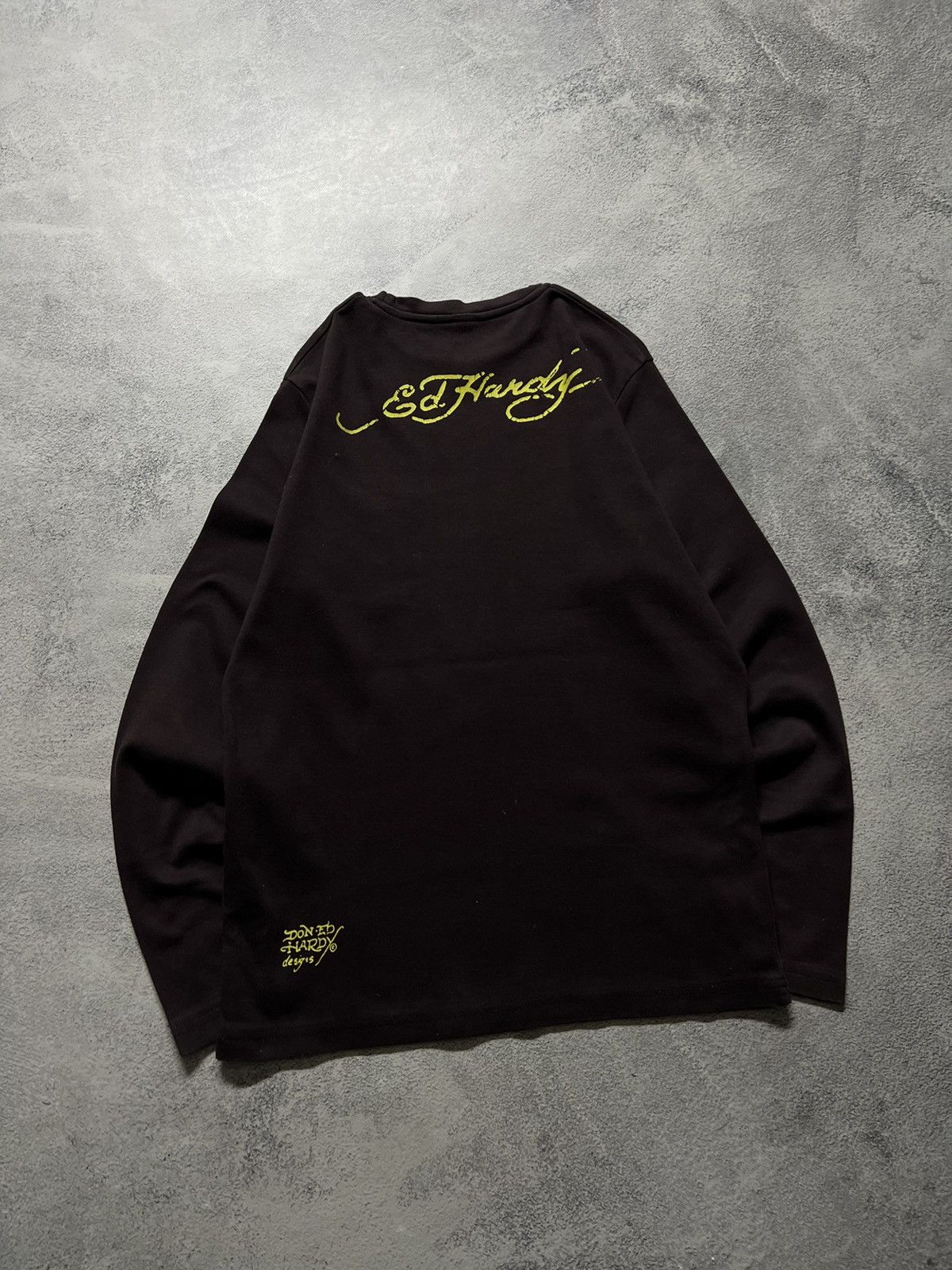 Ed Hardy Vintage Y2k Brown Skull ☠️ Ed Hardy Big Logo Long Sleeve 00’s Size L / US 10 / IT 46 - 7 Thumbnail