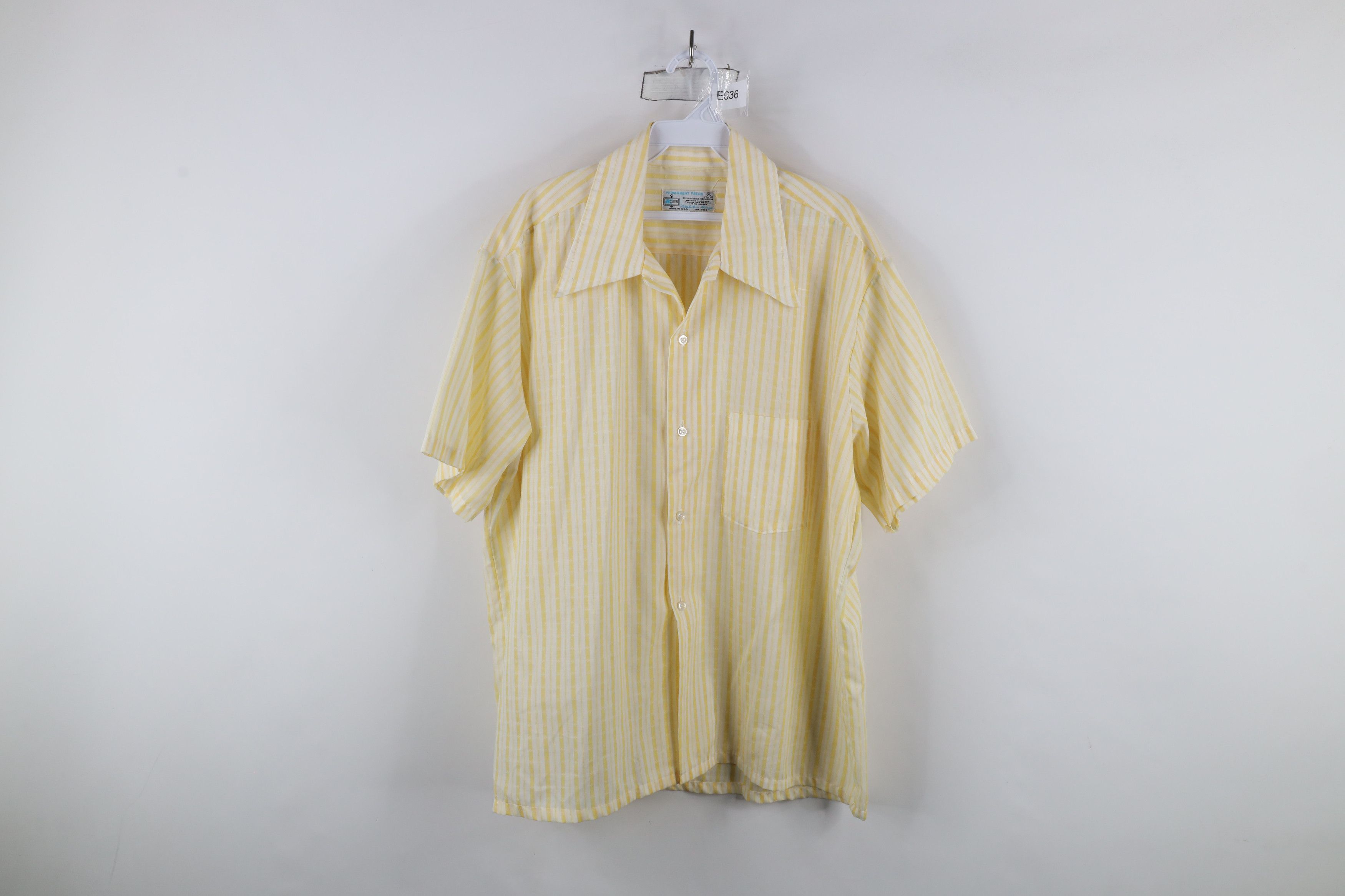 Vintage Vintage 60s 70 Rockabilly Sheer Collared Button Shirt USA Size US XL / EU 56 / 4 - 1 Thumbnail