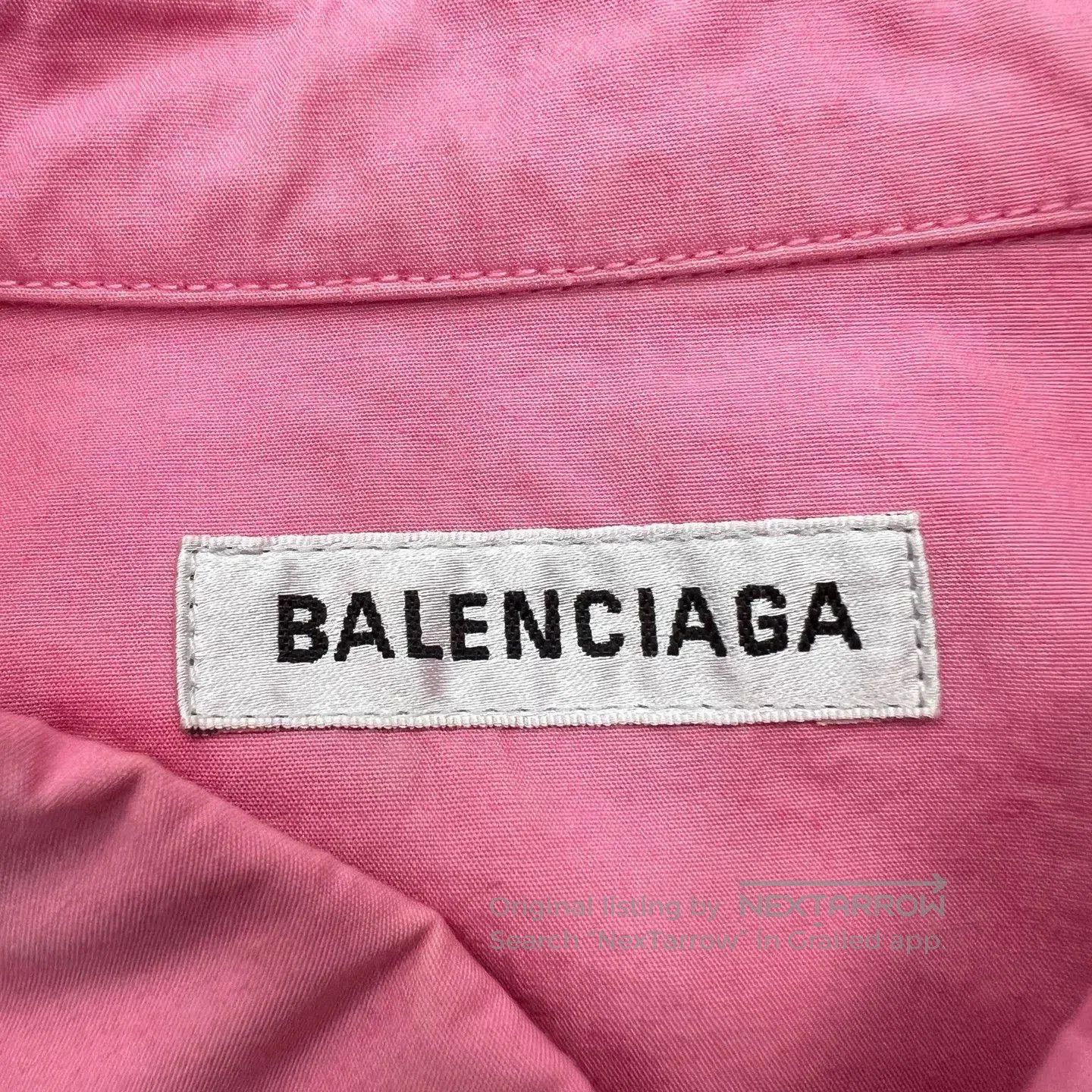 Balenciaga Balenciaga Pink Long Logo Print Shirt. Size XS / US 0-2 / IT 36-38 - 5 Thumbnail