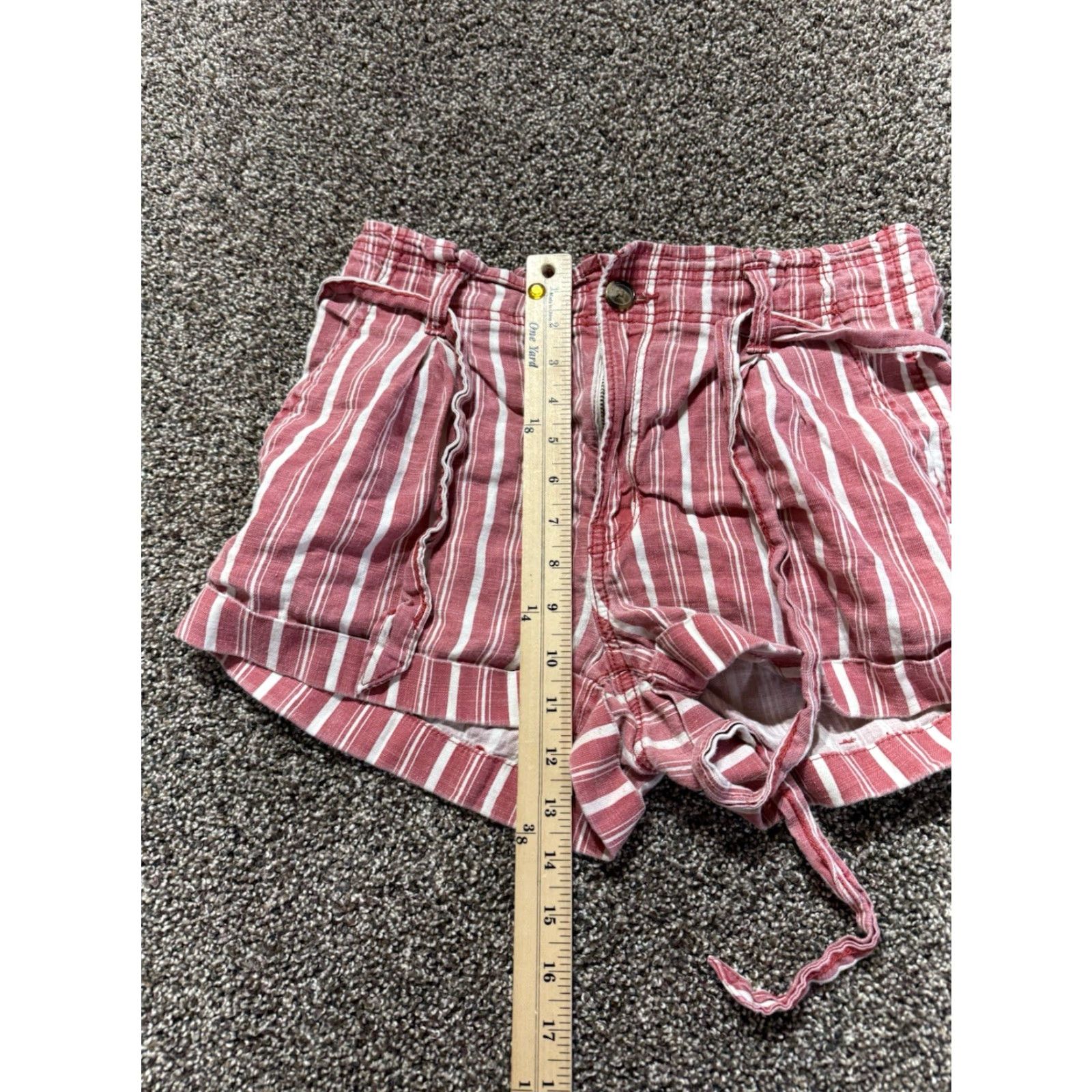 American Eagle Outfitters American Eagle Shorts Adult 4 Linen Blend Red Striped Chino Womens Size 27" / US 4 / IT 40 - 3 Thumbnail