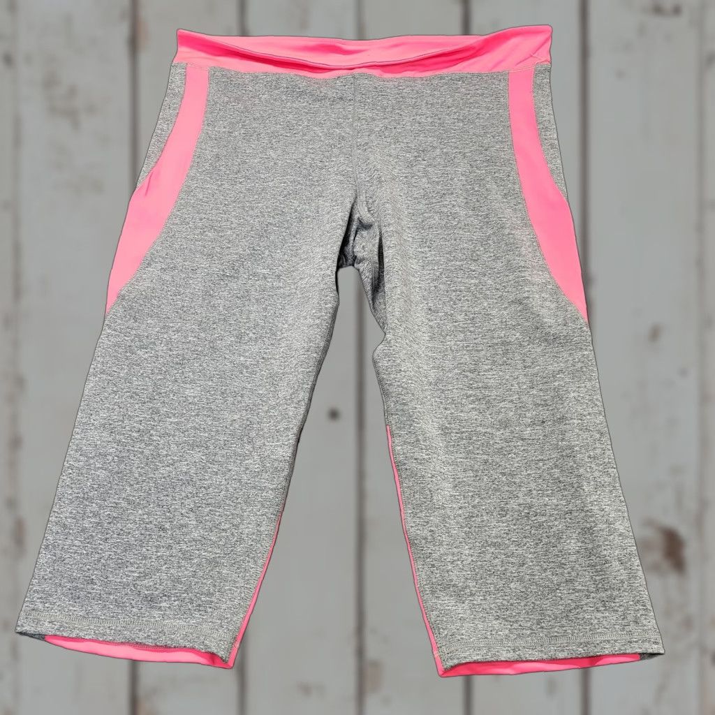 Pinko AVIVA SPORT Women's 2XL Pink Gray Leggings Capri Workout Yoga Pant Skinny Regular Plus Size Size 40" / US 18 - 1 Thumbnail