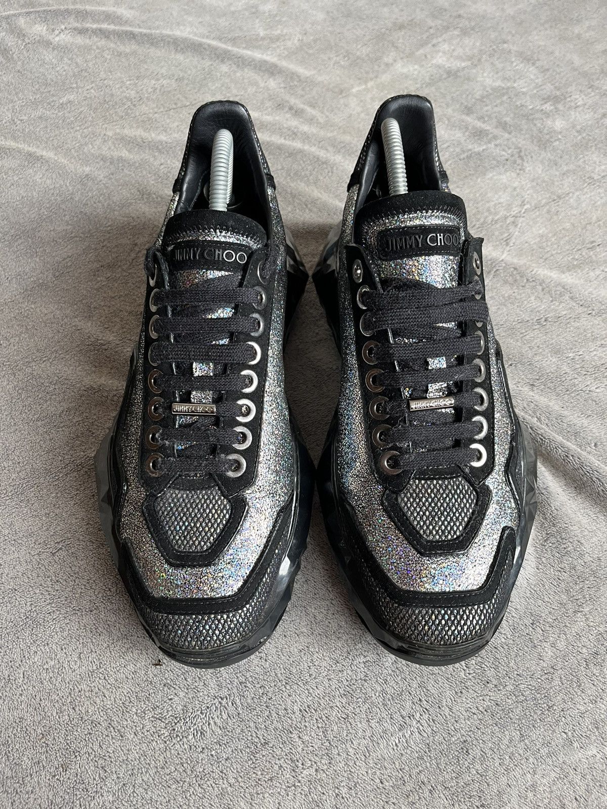 Designer × Jimmy Choo Jimmy Choo Diamond Sneakers Black Glitter Luxury Italy Size US 8 / EU 41 - 3 Thumbnail
