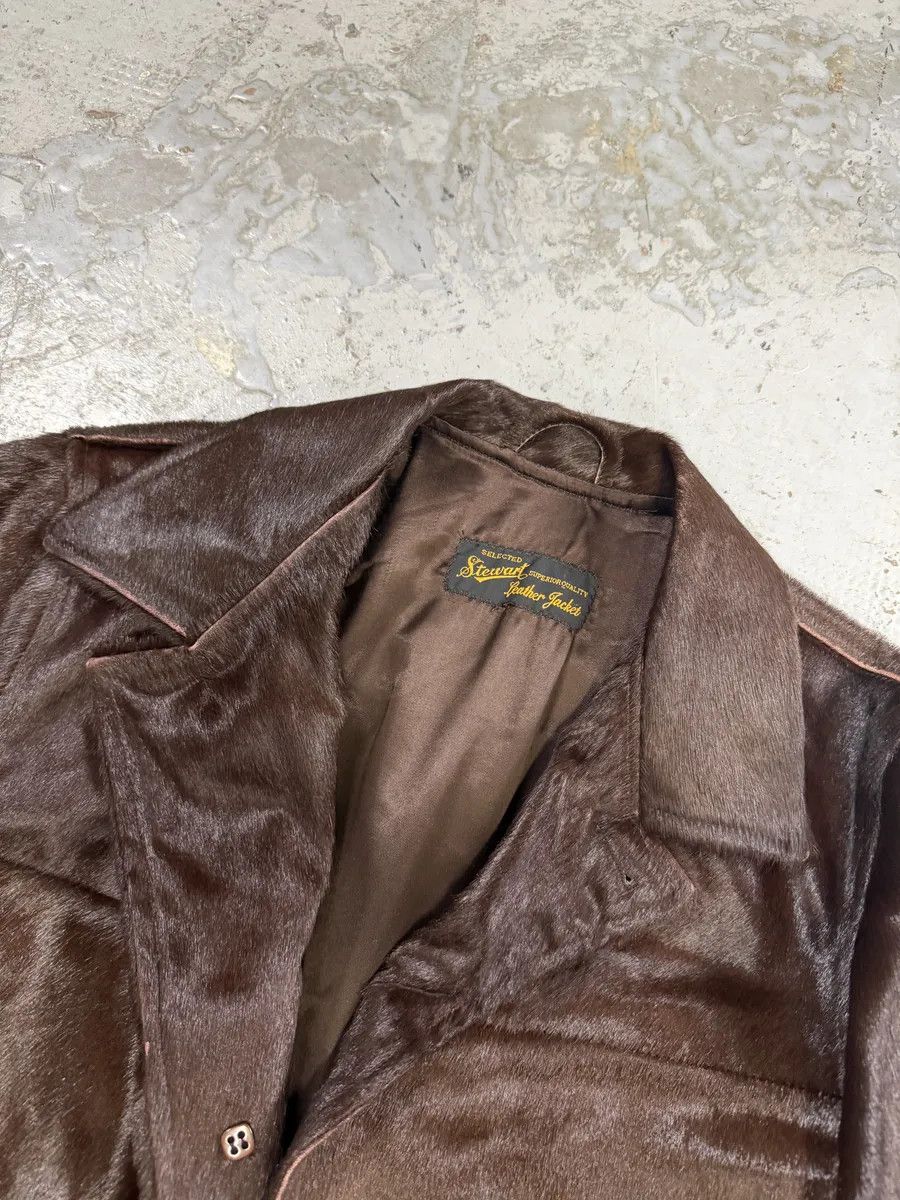 Vintage 1990s Archive Brown Pony Hair Leather Long Coat Size US M / EU 48-50 / 2 - 9 Thumbnail