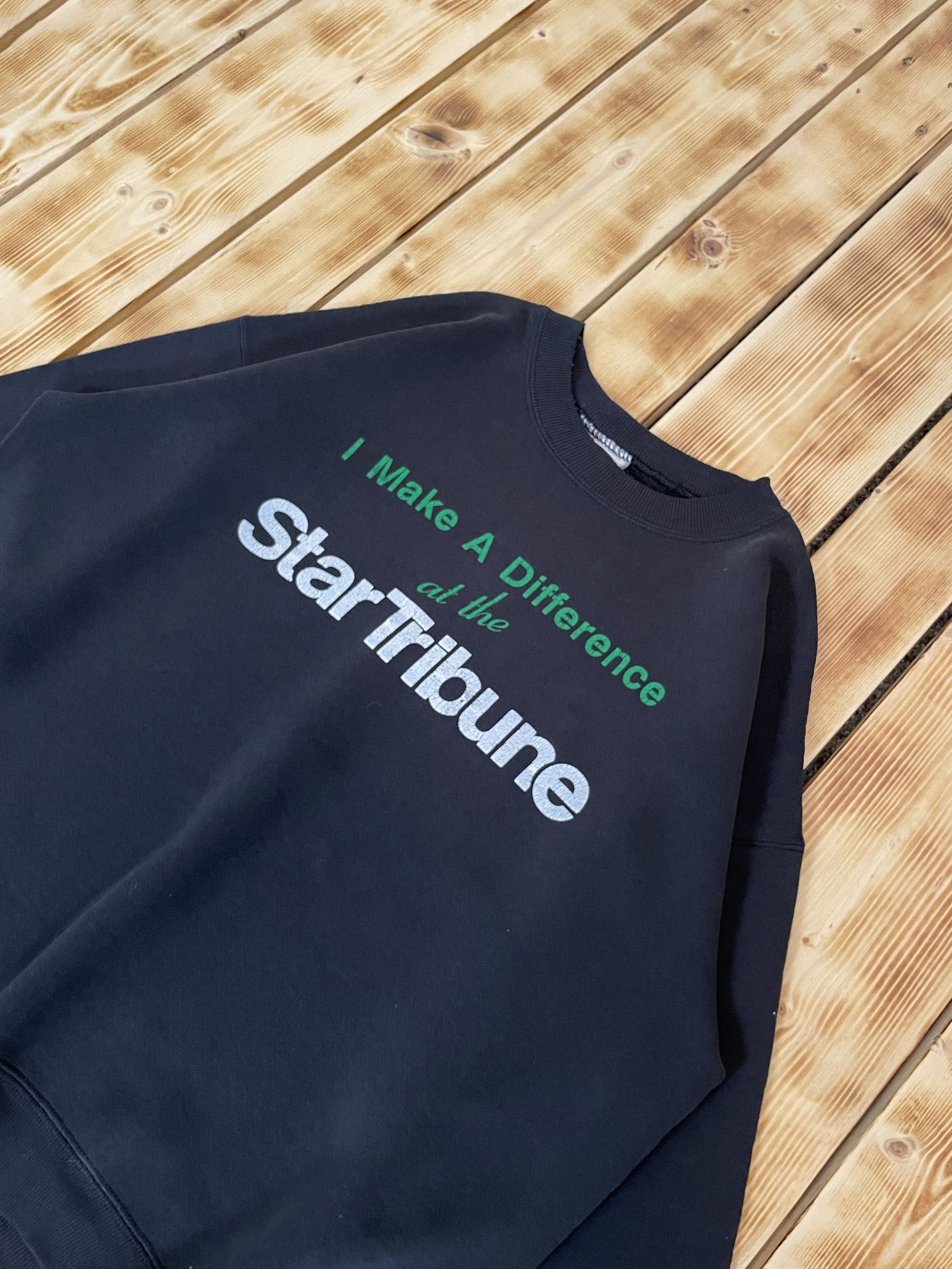 Lee Vintage 90s Distressed Thrashed Lee Sweatshirt Star Tribune Size US XL / EU 56 / 4 - 2 Thumbnail
