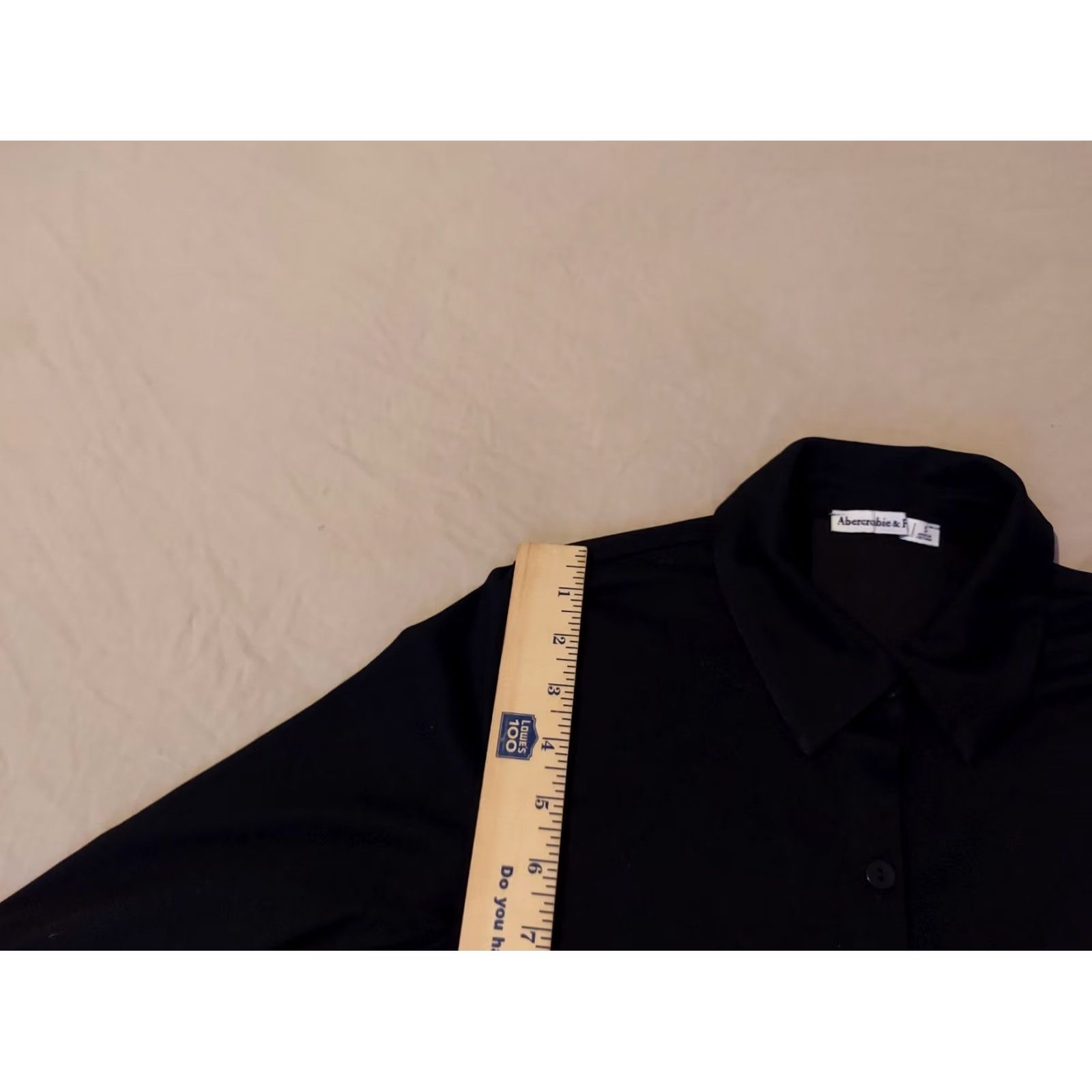 Abercrombie & Fitch Abercrombie & Fitch Shirt Blouse S Small Button Black Cotton Womens Size S / US 4 / IT 40 - 4 Thumbnail