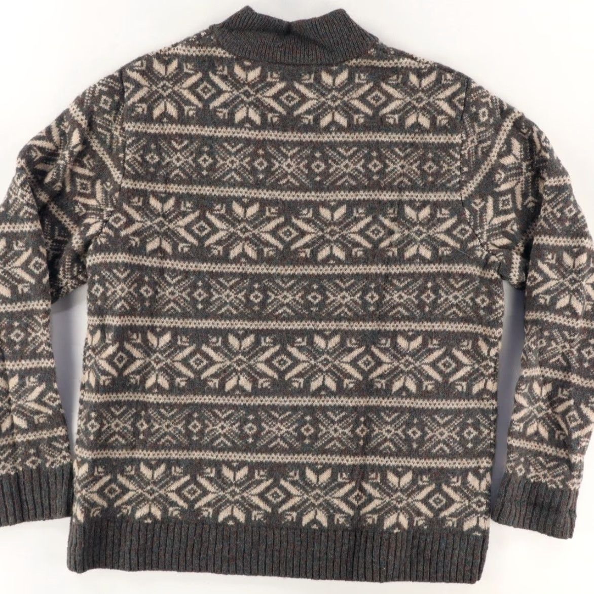 Vineyard Vines Vineyard Vines Fair Isle 1/4 Zip Knit Striped Mock Long Sleeve Sweater Gray Men's L Size US L / EU 52-54 / 3 - 4 Thumbnail
