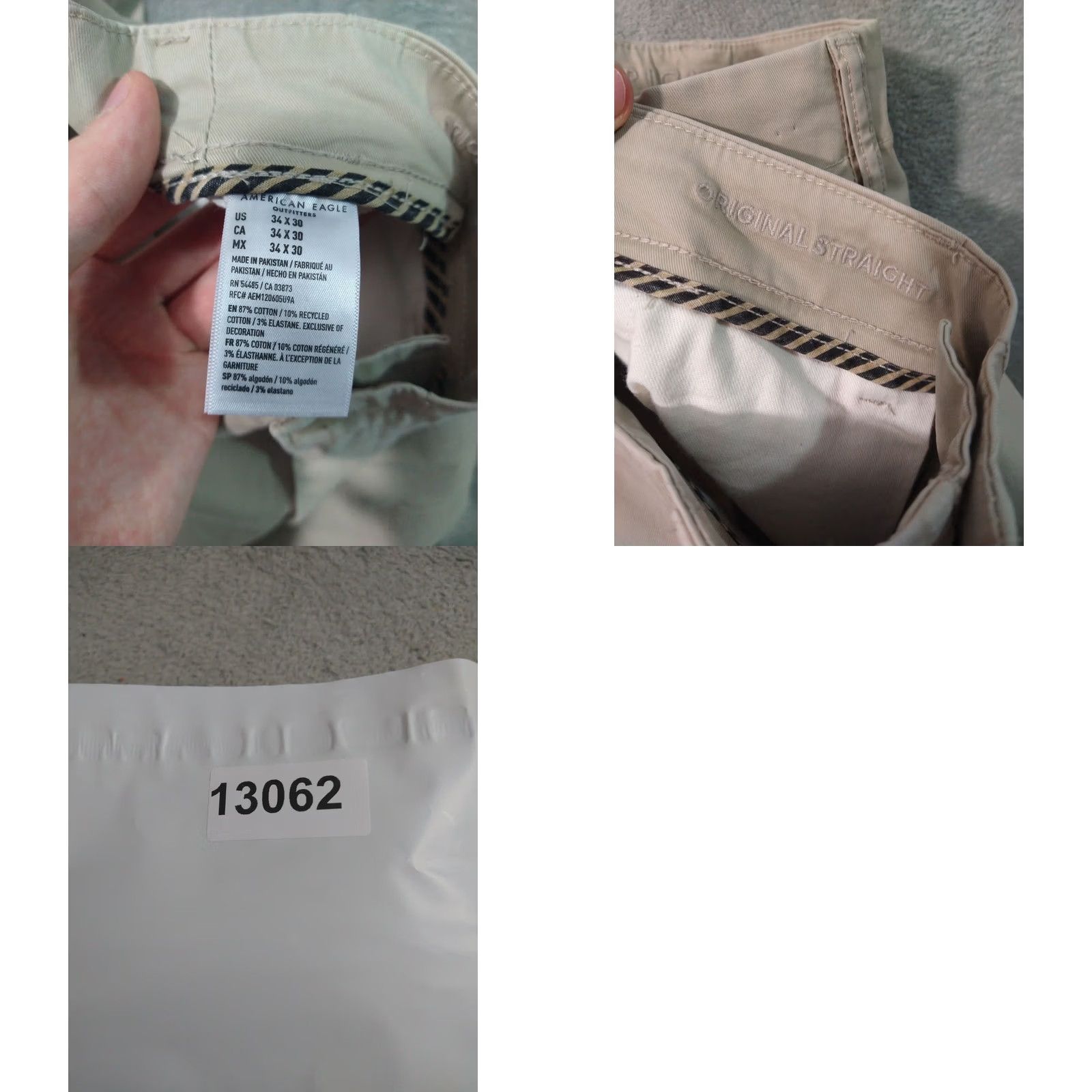 American Eagle Outfitters VINTAGE American Eagle Pants Mens 34x30 Beige Chino Straight Mid Rise尺 Size US 34 / EU 50 - 8 Thumbnail