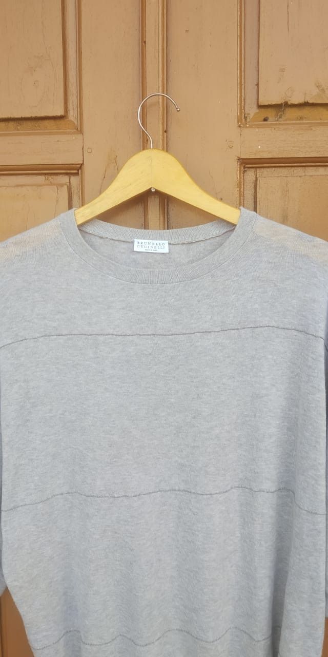 Brunello Cucinelli Brunello cucinelli grey medium stripe tops Size M / US 6-8 / IT 42-44 - 2 Thumbnail