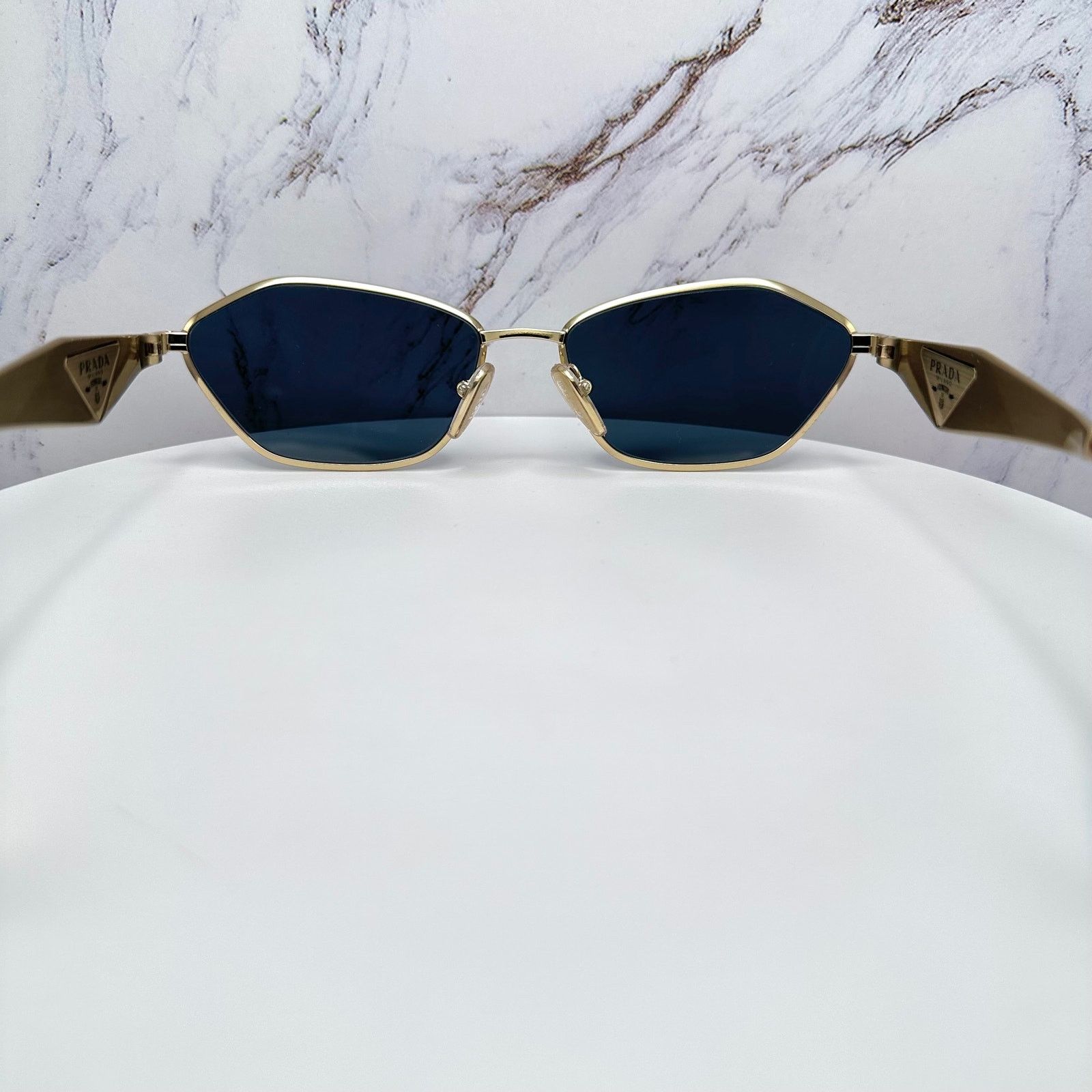 Prada New PRADA Sunglasses Gold Metal 3D Logo Aviator Size ONE SIZE - 12 Thumbnail