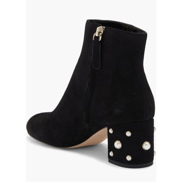 Kate Spade Kate Spade Womens Black Suede Taraji Faux Pearl Block Heel B Size US 8.5 / IT 38.5 - 3 Thumbnail