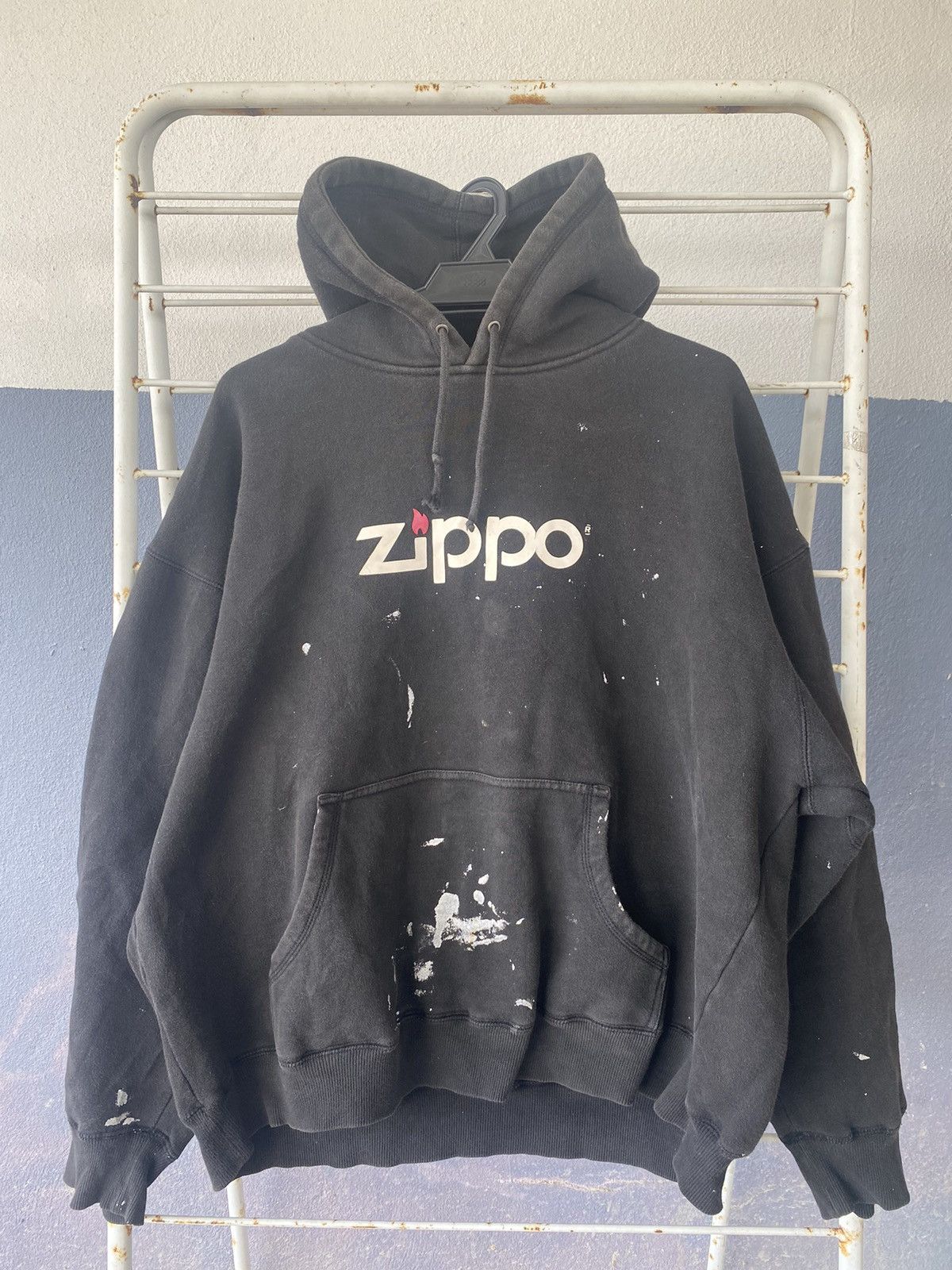 Vintage × Zippo Vintage Zippo Spellout Black Hoodie Size US XXL / EU 58 / 5 - 3 Thumbnail
