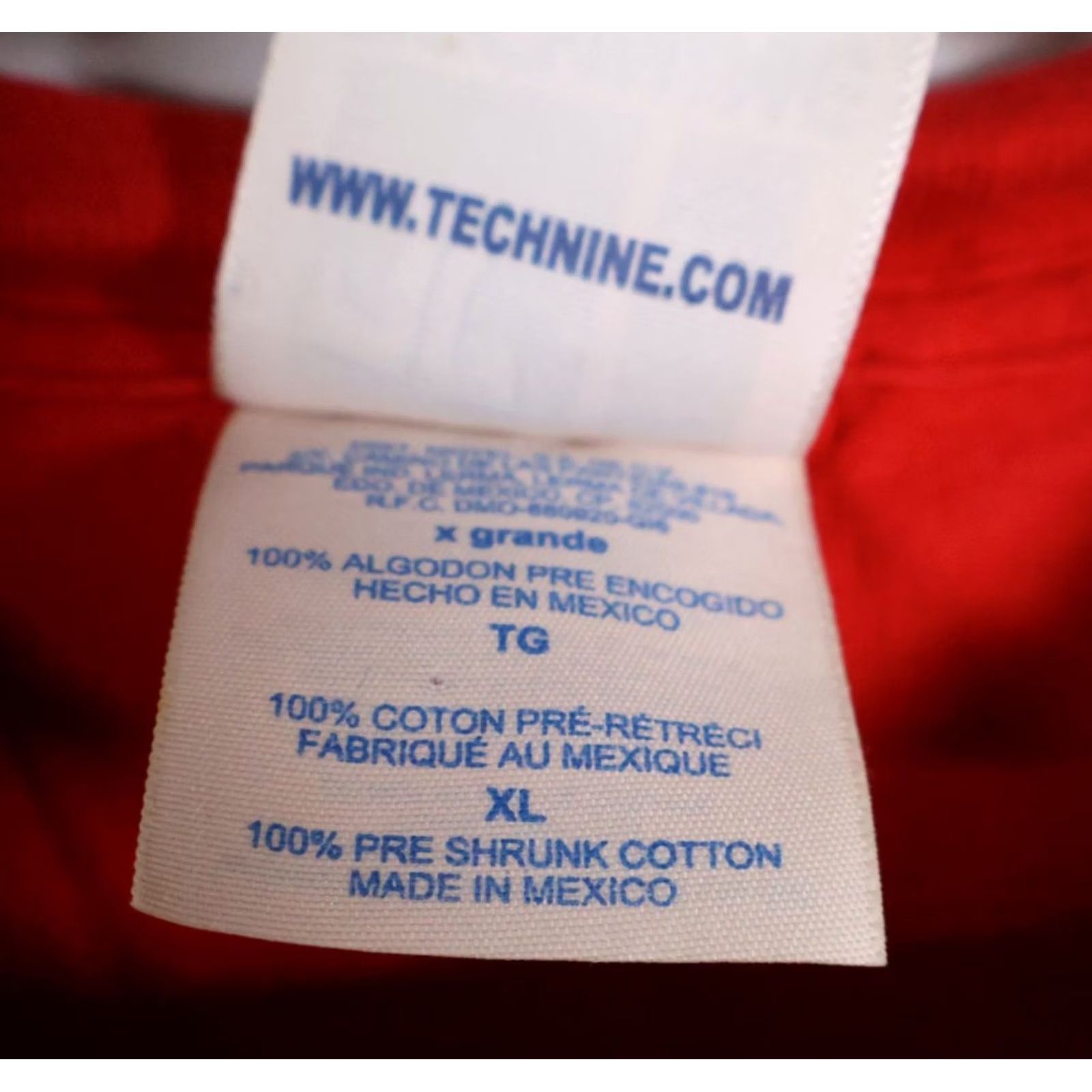 Vintage VTG Technine T-Shirt Red Men's XL Outdoor Graphic Print Crew Neck Short Sleeve Summer Spring Fall Winter 2000s Mens Size US XL / EU 56 / 4 - 4 Thumbnail