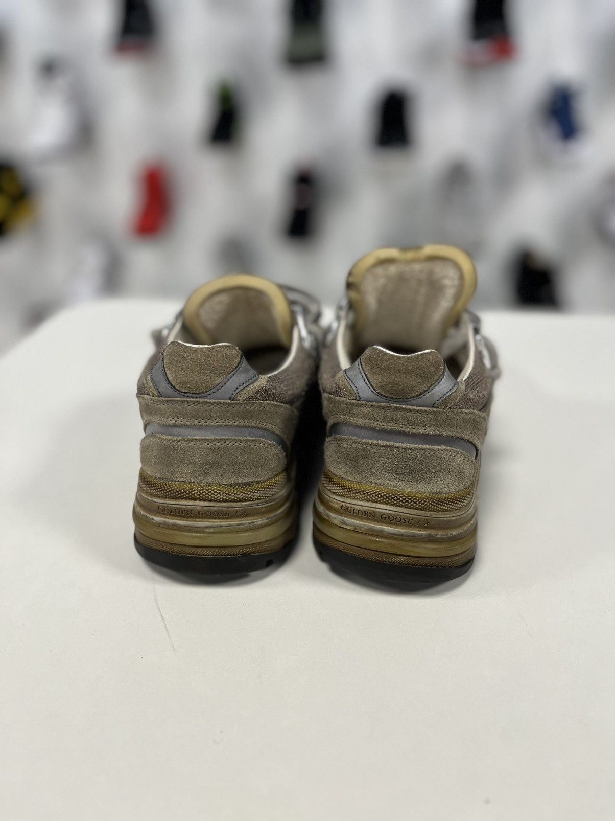 Golden Goose Men's Dad-Star in dove-gray suede and silver mesh Size US 6 / IT 36 - 4 Thumbnail