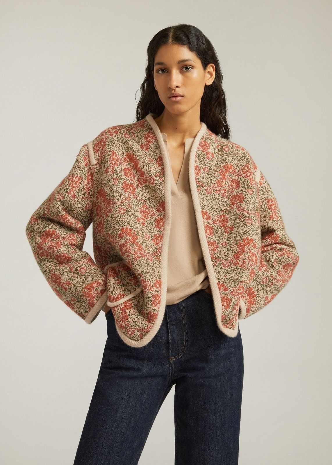 Loro Piana o1srvl11e1125 FAM7848 Lesa Jacquard Jacket in Multicolor Size XS / US 0-2 / IT 36-38 - 6 Thumbnail