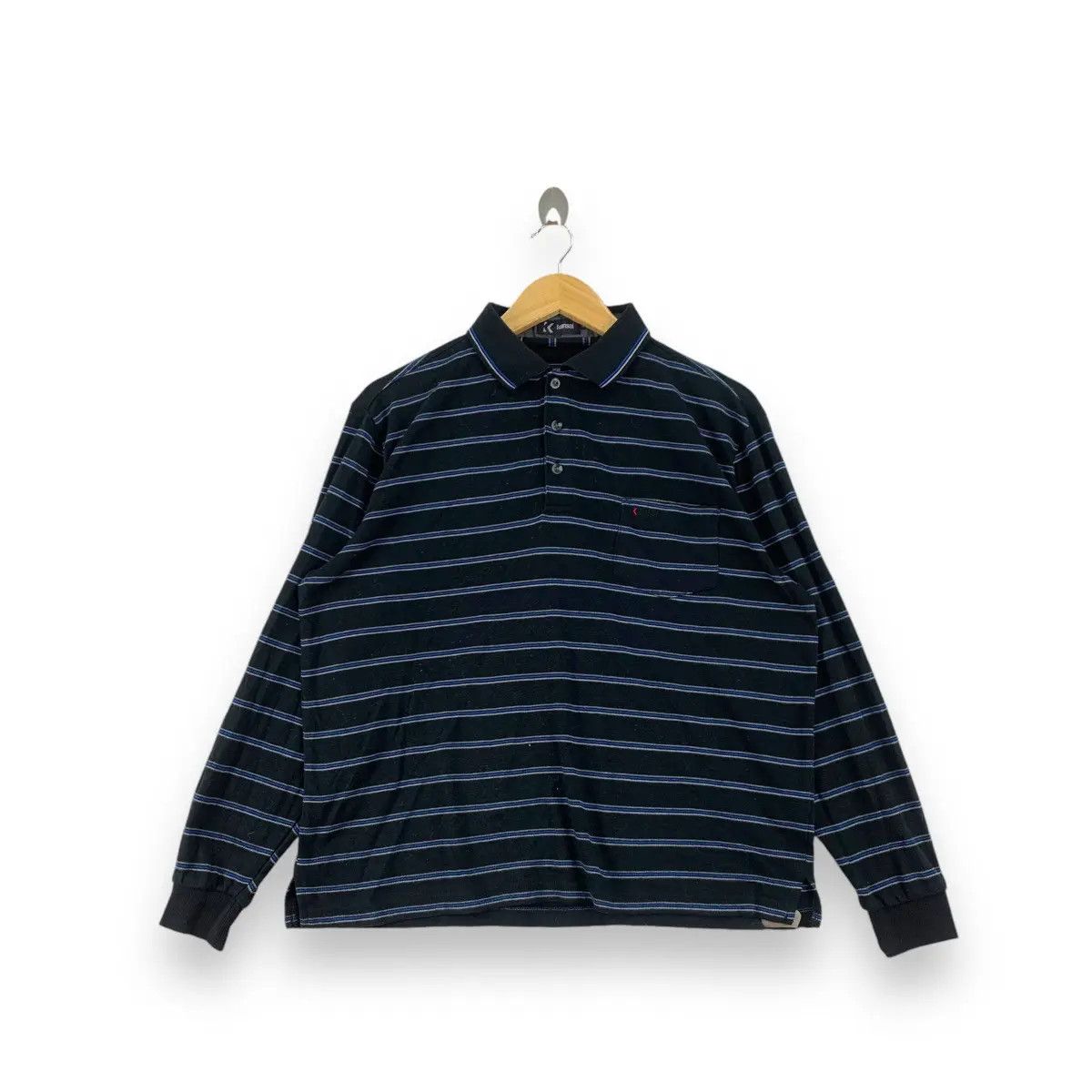 Kansai Yamamoto Vintage 90’ KANSAI YAMAMOTO JAPAN Striped Polo Tee Size US L / EU 52-54 / 3 - 1 Thumbnail