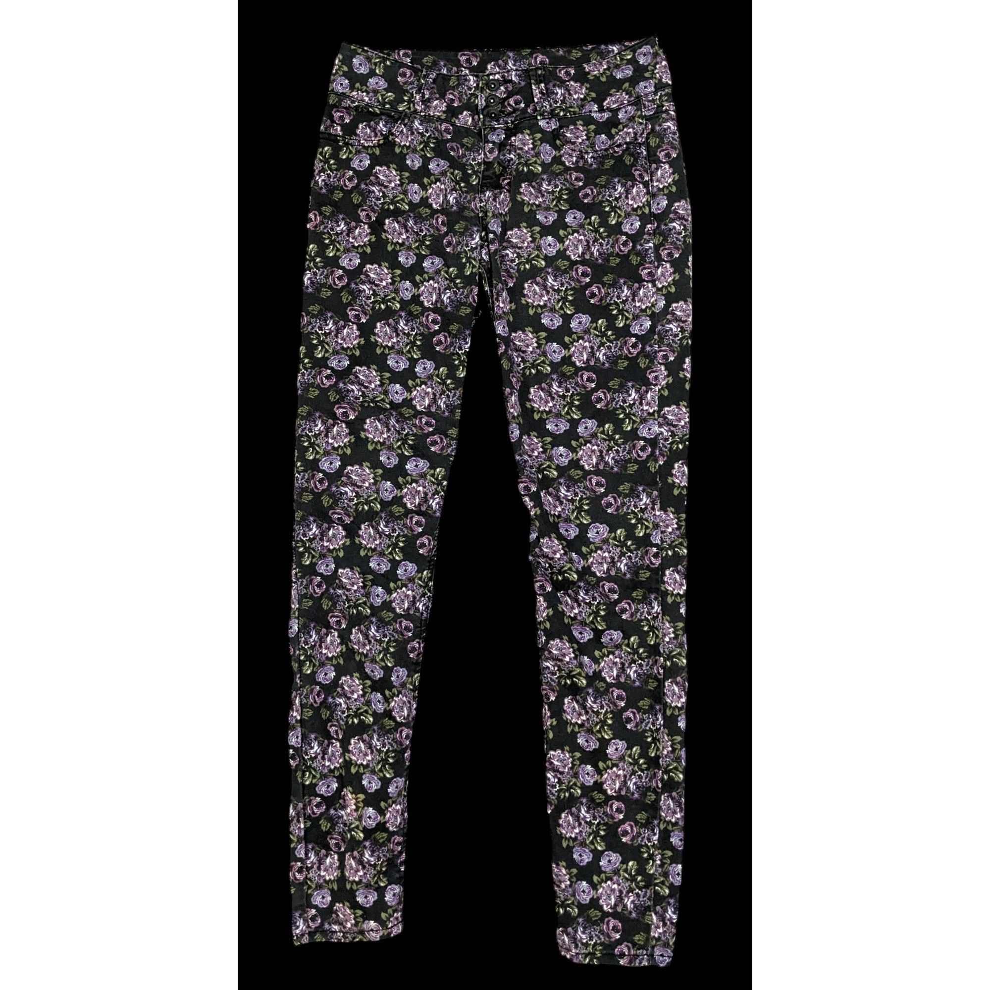 Other Vintage Rose Print Super Skinny Jeans by Blackheart Size 30" / US 8 / IT 44 - 1 Thumbnail