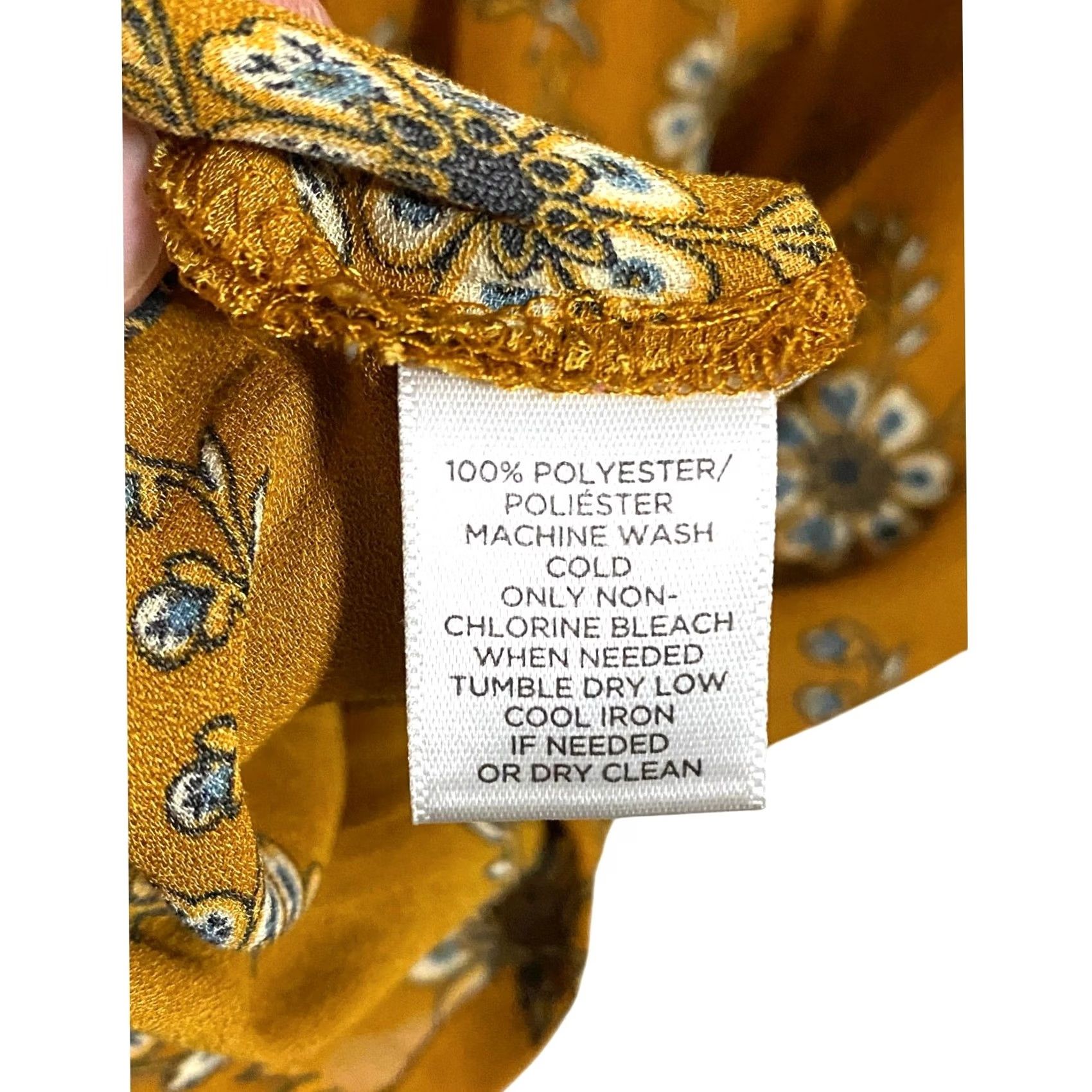 Loft VINTAGE LOFT Blouse Shirt Orange Floral Boho Chic Peasant Cottage Ruffles Flow y Short Sleeve Crew Neck Women S Spring Fall Summer Winter 0 Size S / US 4 / IT 40 - 8 Thumbnail