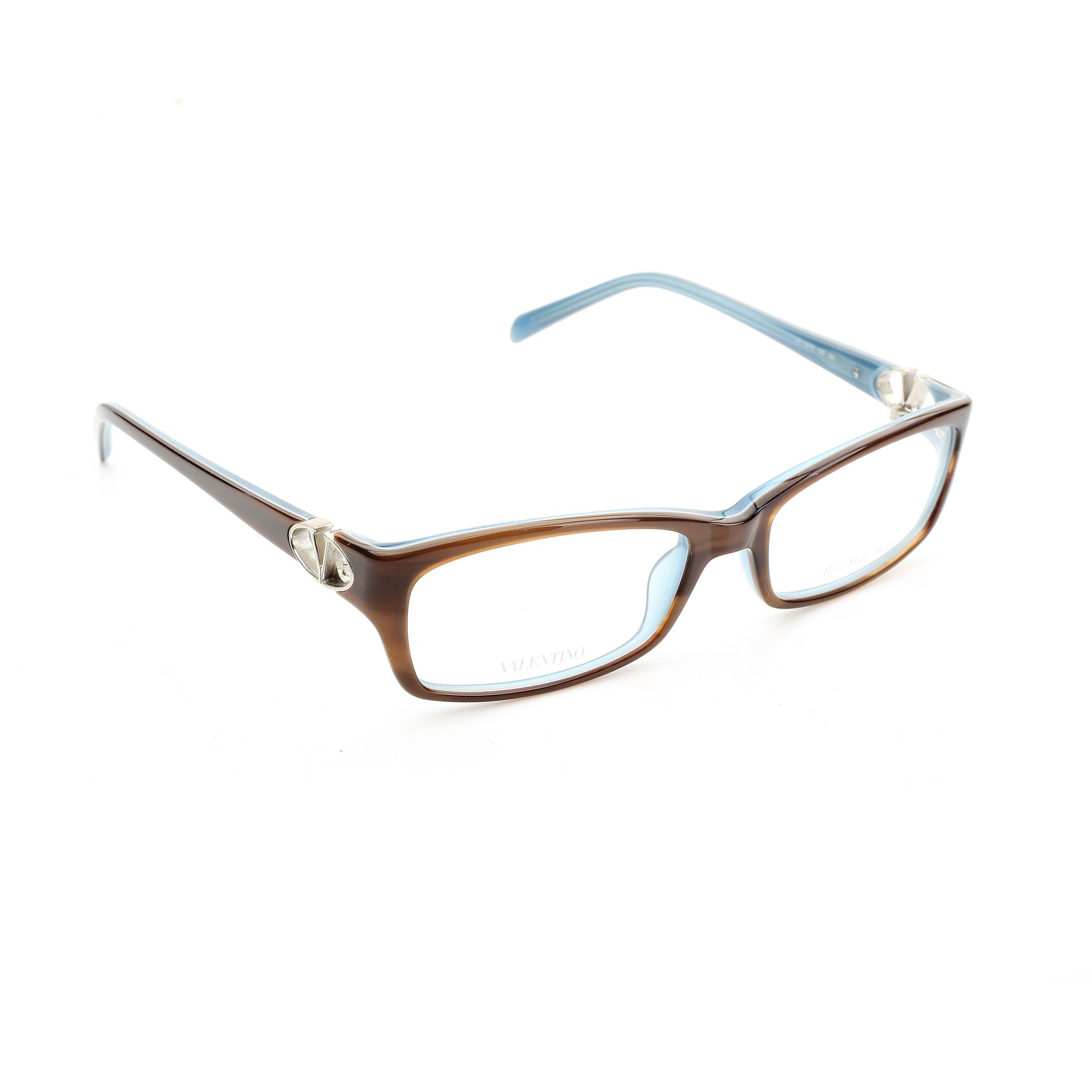 Valentino Valentino '00s Signature Brown & Blue Plastic Glasses Size ONE SIZE - 4 Thumbnail