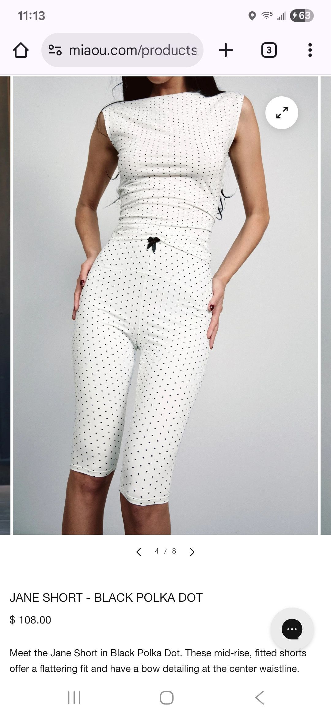 Miaou Miaou Jane Short - Black Polka Dot Size 28" / US 6 / IT 42 - 2 Thumbnail