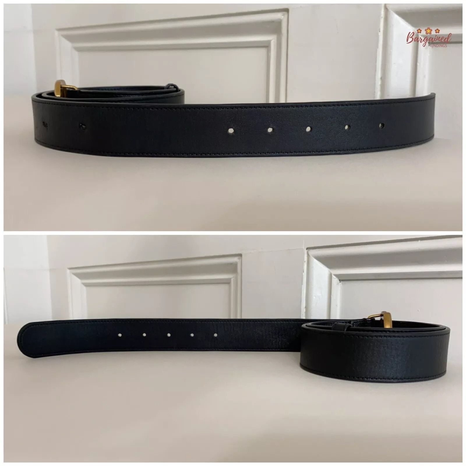 Gucci Gucci Smooth Calfskin Leather Gold Double G Buckle Belt Size 32 - 3 Thumbnail
