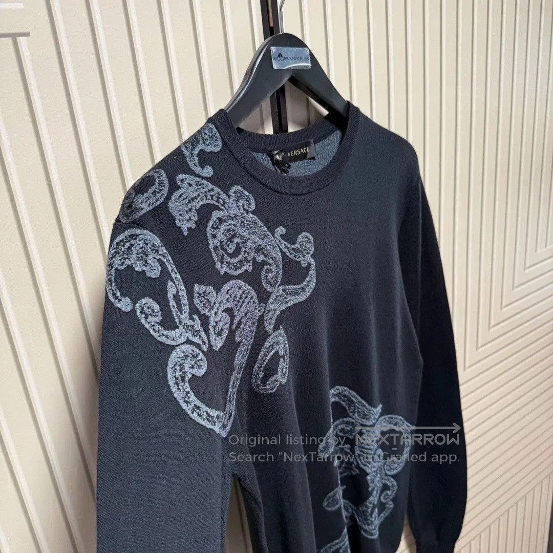 Versace Versace Men's Wool Baroque Embroidery Sweater. Size US M / EU 48-50 / 2 - 4 Thumbnail