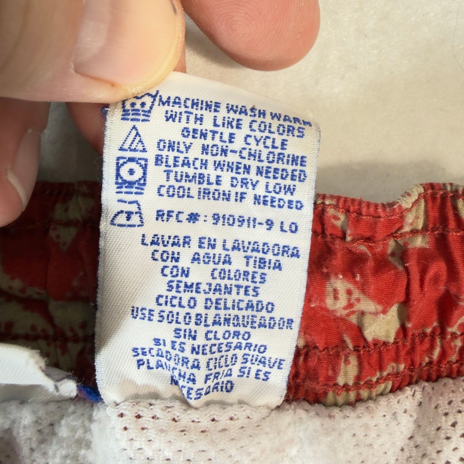 Other Laguna Men Large Swim Trunks Red Leaf Print Lined Drawstring Size US 30 / EU 46 - 8 Thumbnail
