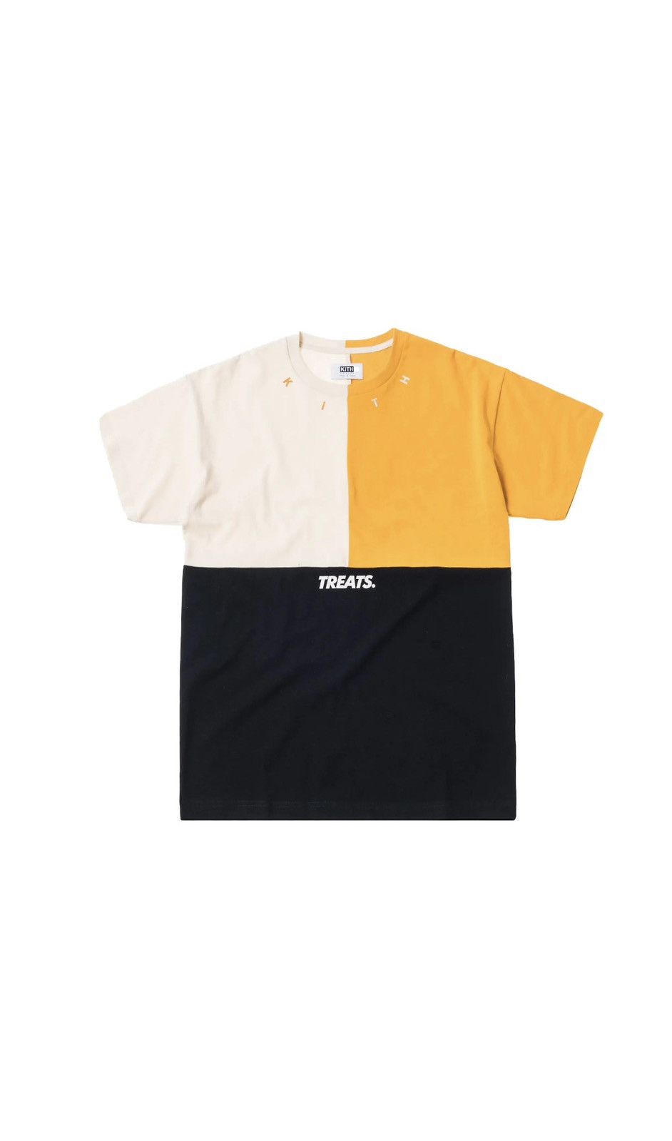 Kith Kith Treats Triblock Tee - Black, Yellow, & Cream Size US S / EU 44-46 / 1 - 1 Thumbnail