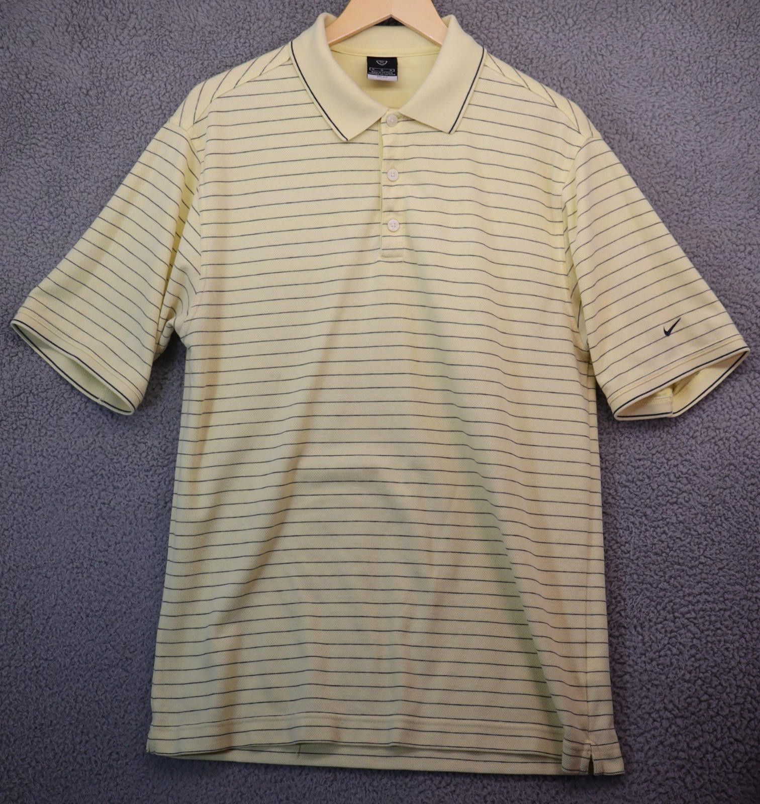 Nike Nike Men Medium Dri Fit Polo Yellow Collar Shirt Striped Size US M / EU 48-50 / 2 - 1 Thumbnail