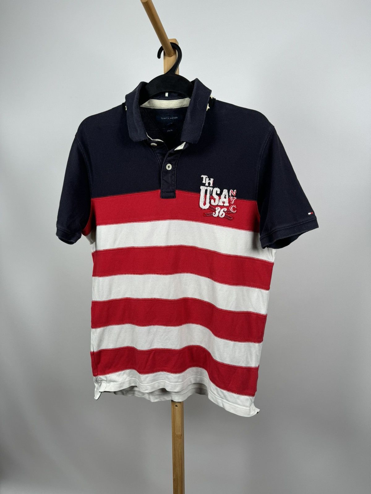Designer × Tommy Hilfiger Tommy Hilfiger sailing USA t-shirt polo shirt slim fit XL Size US XL / EU 56 / 4 - 2 Thumbnail