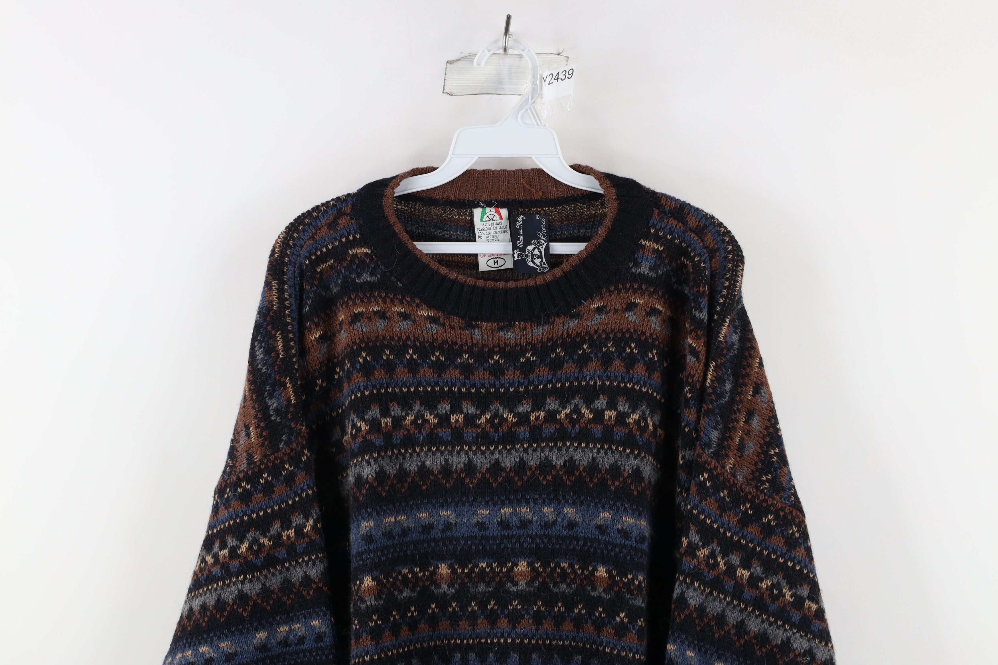 Vintage Vintage 90s Streetwear Wool Blend Knit Fair Isle Sweater Size US M / EU 48-50 / 2 - 2 Thumbnail