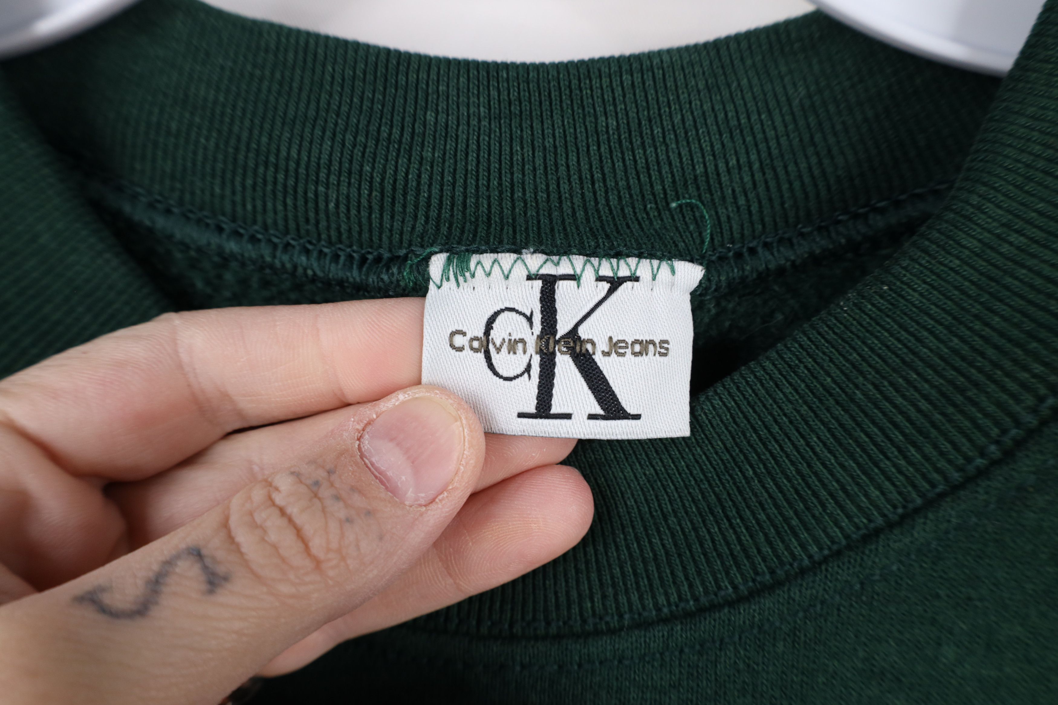 Calvin Klein × Vintage Vintage 90s Calvin Klein Jeans Spell Out Crewneck Sweatshirt Size US XL / EU 56 / 4 - 9 Thumbnail